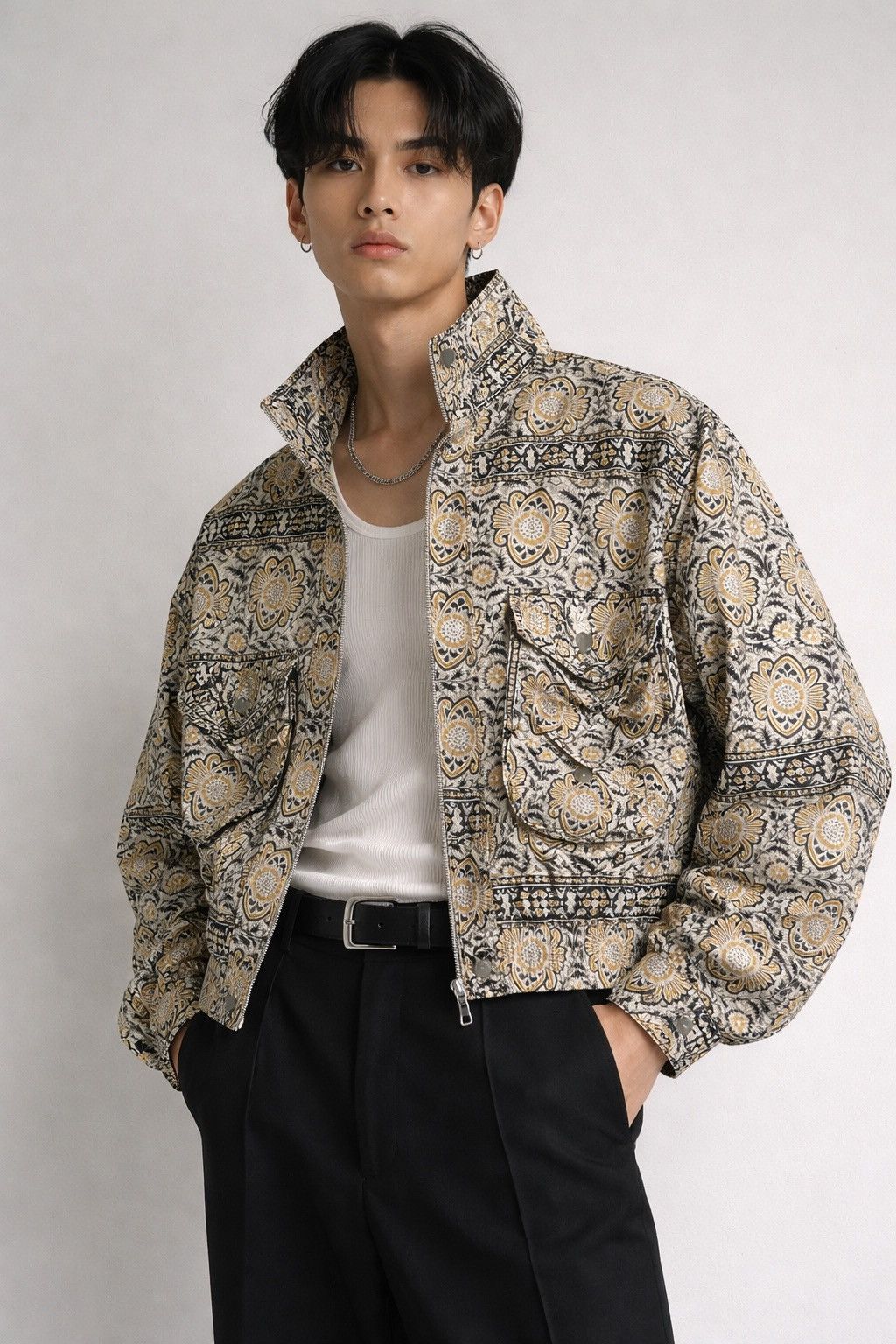 Japanese Brand Vintage BaikBaik Japanese Brand Floral Utility Rayon Jacket Size US L / EU 52-54 / 3 - 1 Thumbnail