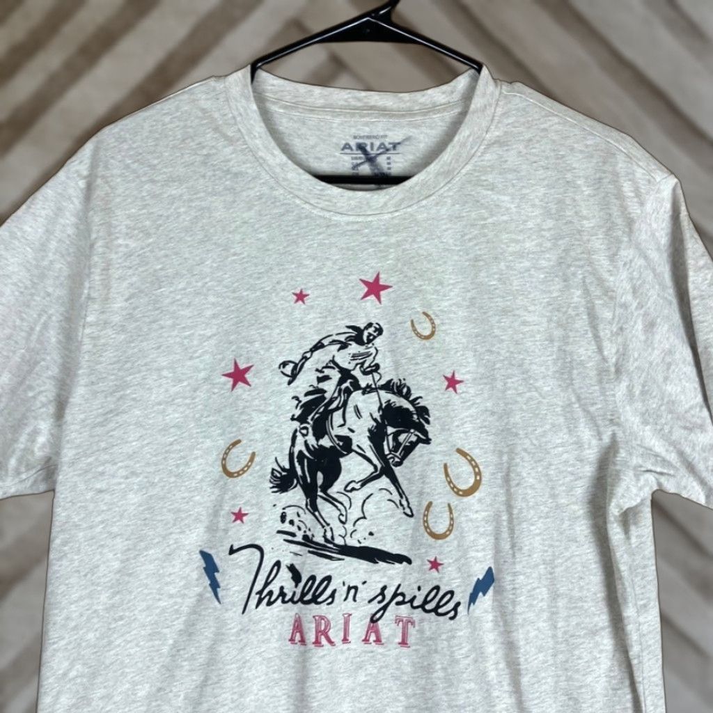 Ariat Ariat Shirt Tan Thrills n' Spills Boyfriend Fit Short Sleeve Medium Womens Shirt Tan Thrills n' Spills Boyfriend Fit Short Sleeve Medium Womens Size M / US 6-8 / IT 42-44 - 1 Thumbnail