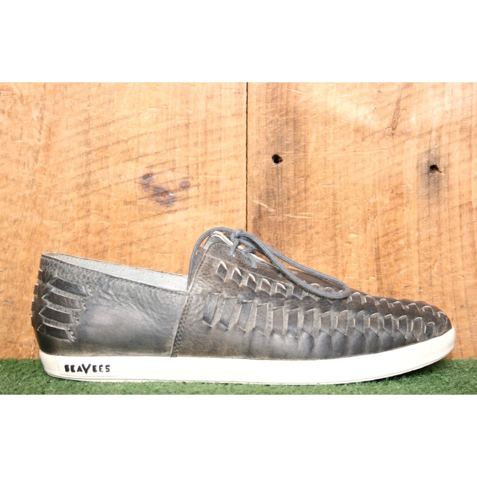 SeaVees SeaVees Huarache Slate Navy Woven Leather Sneakers Women's 8 Gray Leather Sneaker US 8 Size US 8 / IT 38 - 2 Thumbnail