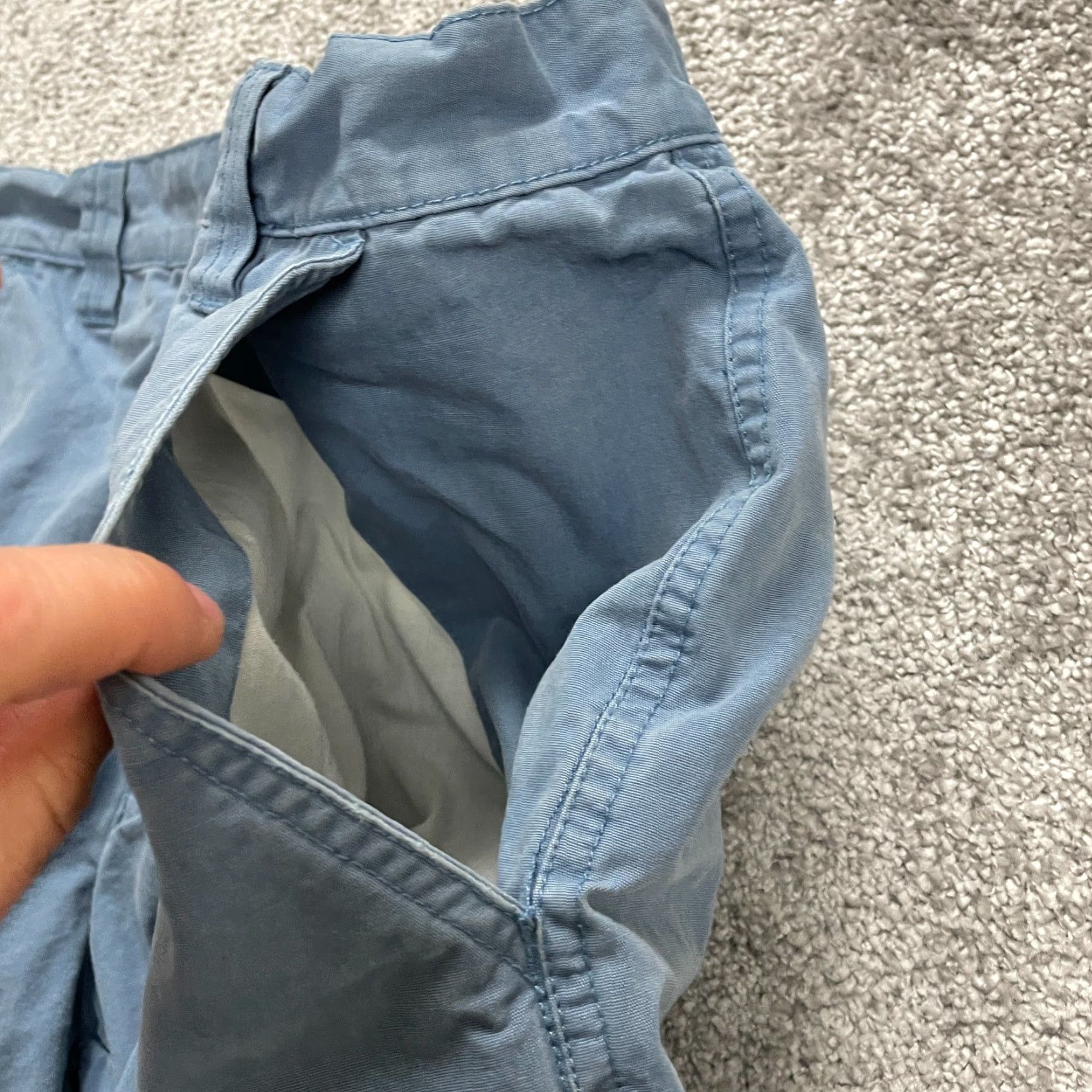 Vintage Columbia Cargo Shorts Men's 32 Solid Blue Flat Front Pockets Cotton Casual Sport - Regular Fit, Zip, 10" Inseam Size US 32 / EU 48 - 6 Thumbnail