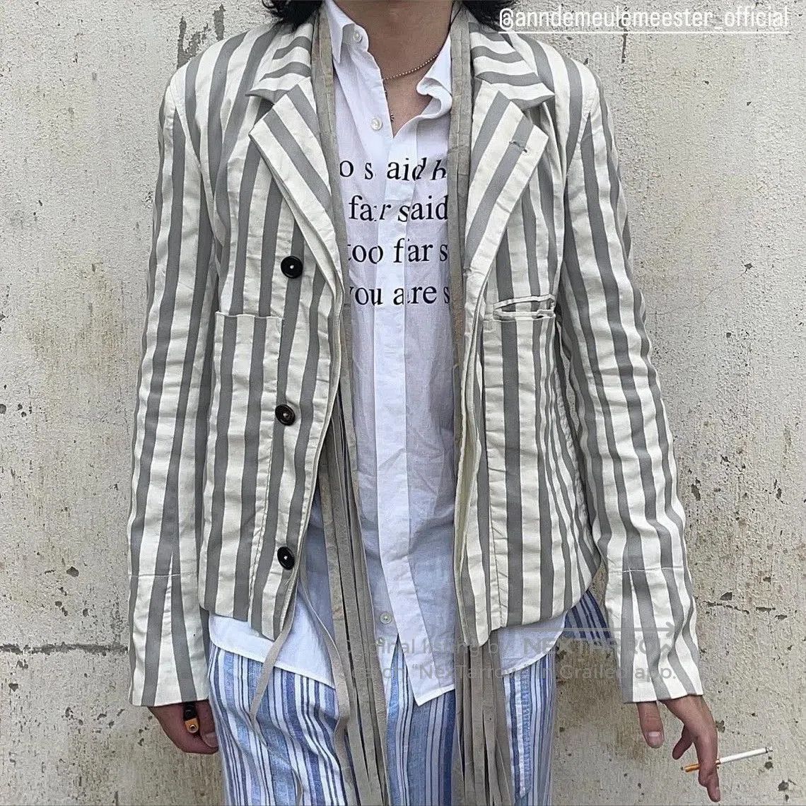 Ann Demeulemeester Ann Demeulemeester Striped Blazer. Size XS / US 0-2 / IT 36-38 - 1 Thumbnail