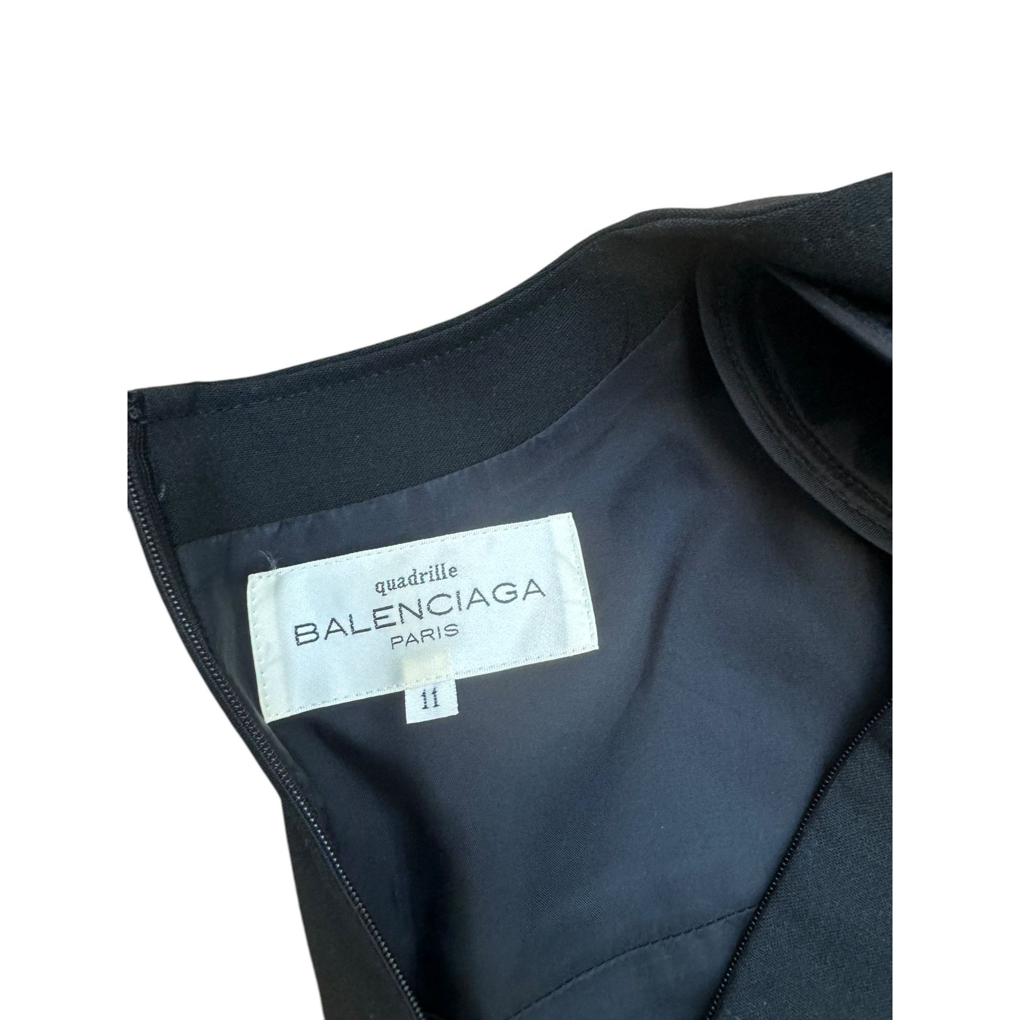 Balenciaga Vintage Black Wool Dress Size M / US 6-8 / IT 42-44 - 6 Thumbnail