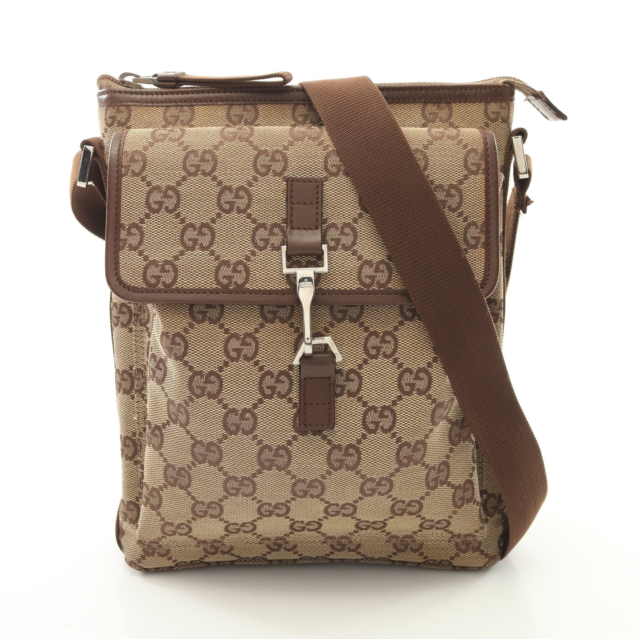 Gucci Gucci Gg Canvas Shoulder Bag Leather Beige Brown Size ONE SIZE - 1 Thumbnail