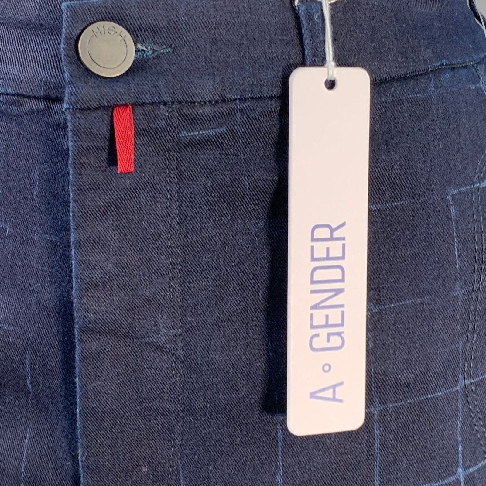 Other Size 10 Navy Cotton Blend Windowpane Zip Fly Casual Pants Size 32" / US 10 / IT 46 - 2 Thumbnail