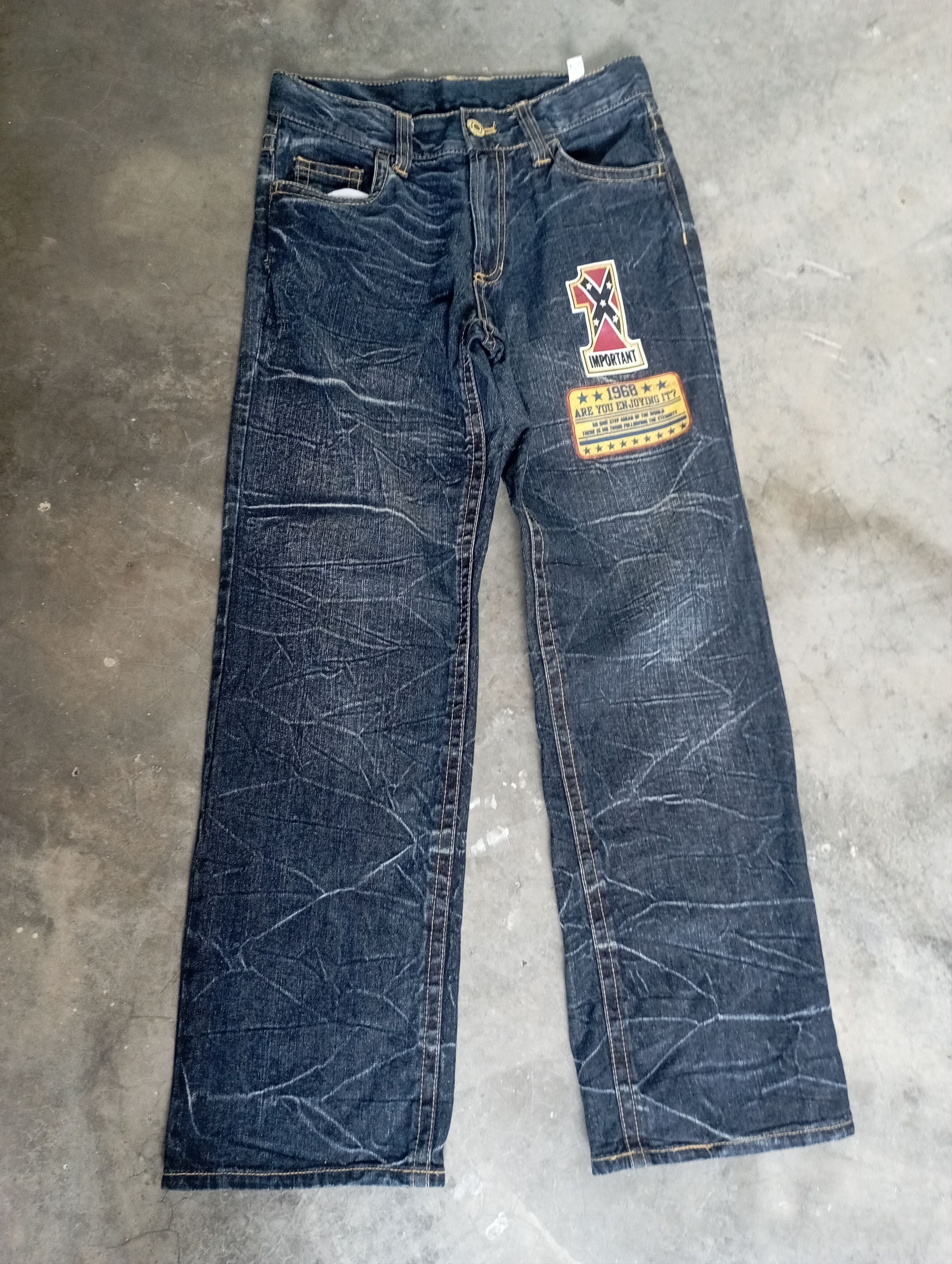 Fragment Design Crazy Lightning Wash Japanese Brand Black Line Jeans Size US 30 / EU 46 - 1 Thumbnail