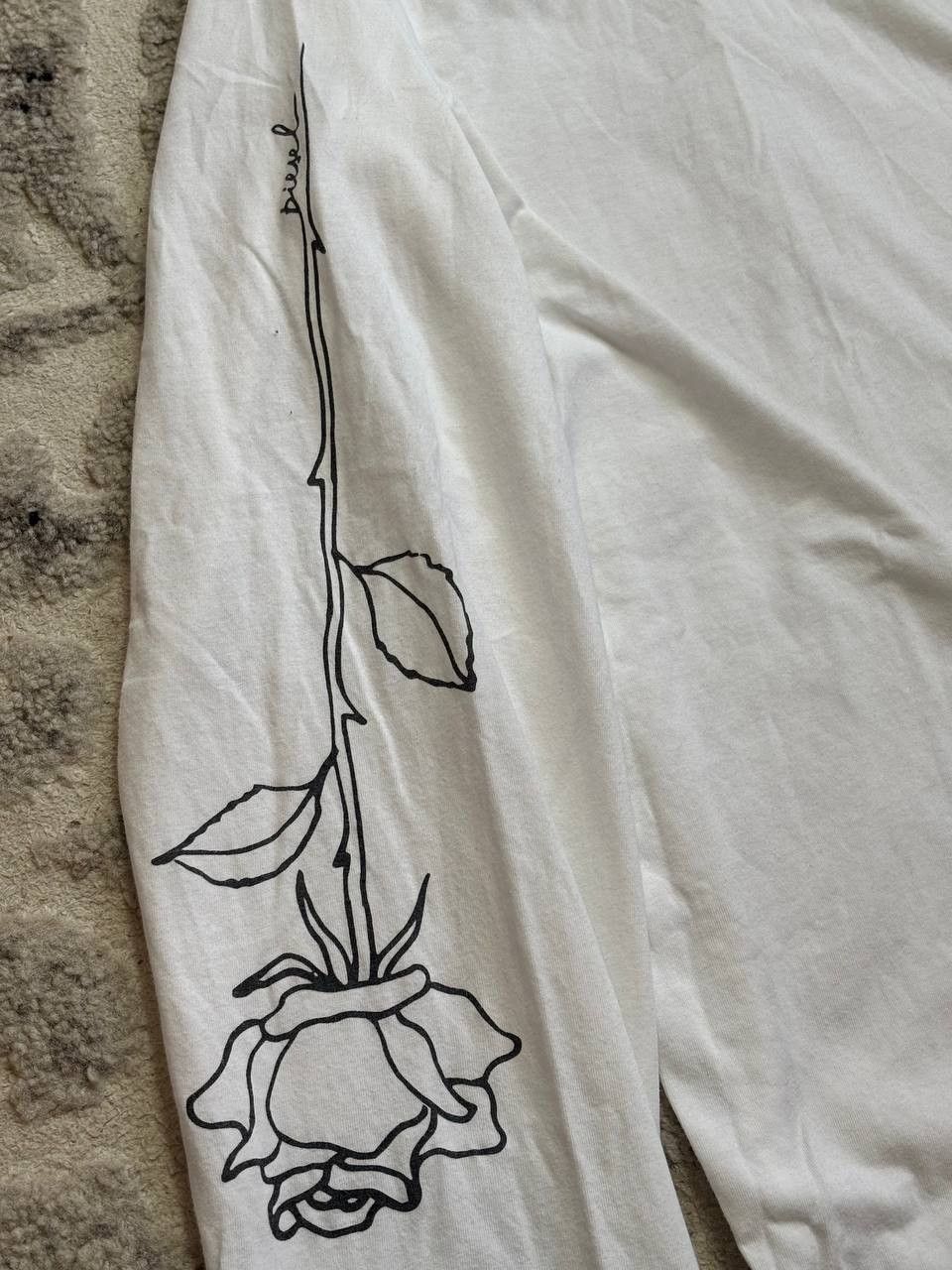 Diesel Diesel Gothic D 1978 Graphic Long Sleeve Rose Print Tee Size US XXL / EU 58 / 5 - 10 Thumbnail