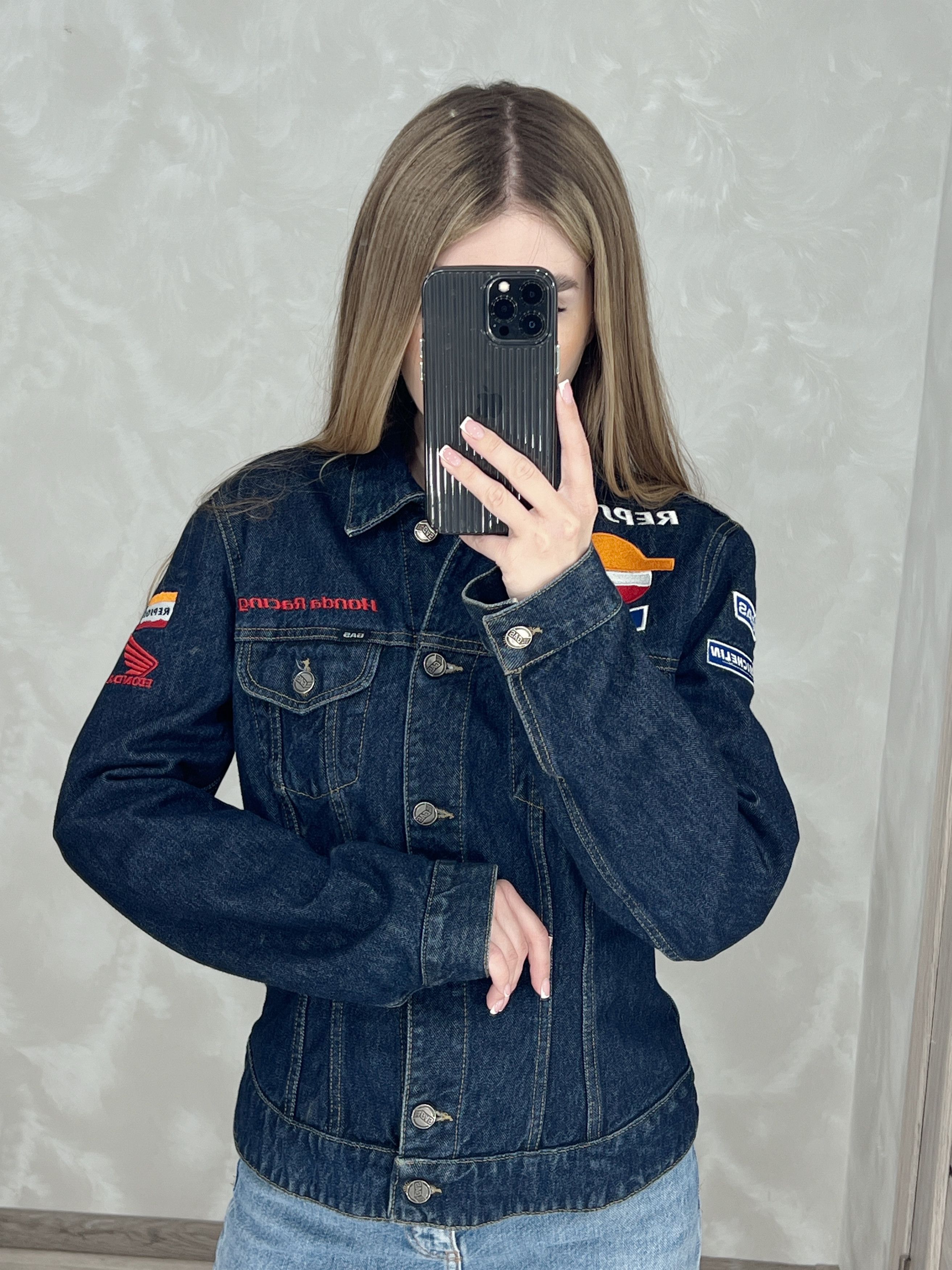 GAS × Honda Gas Denim Jacket Honda Repsol Racing Michelin Women Size L / US 10 / IT 46 - 4 Thumbnail