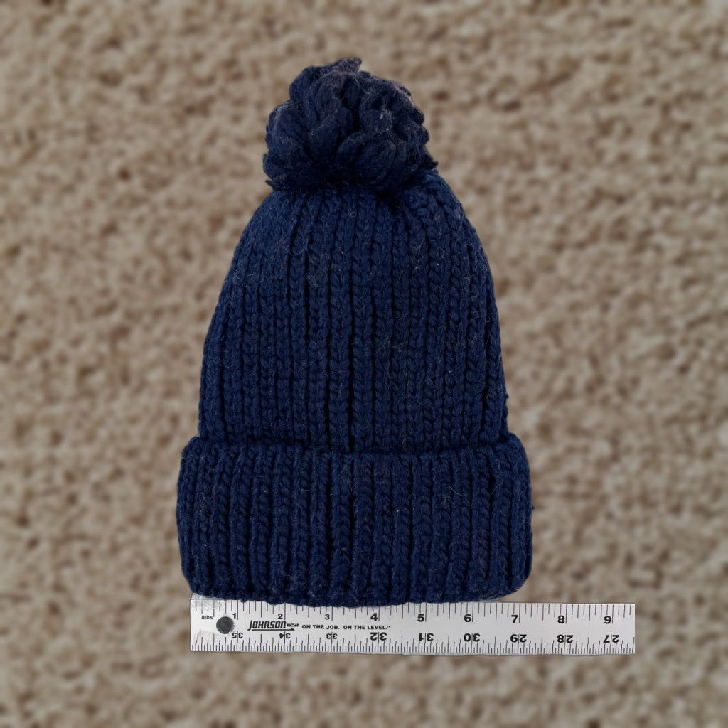 Vintage Be Mine: Beanie Toque Womens One Size Blue Acrylic Snow Winter Ski Pom Outdoors Size ONE SIZE - 1 Thumbnail