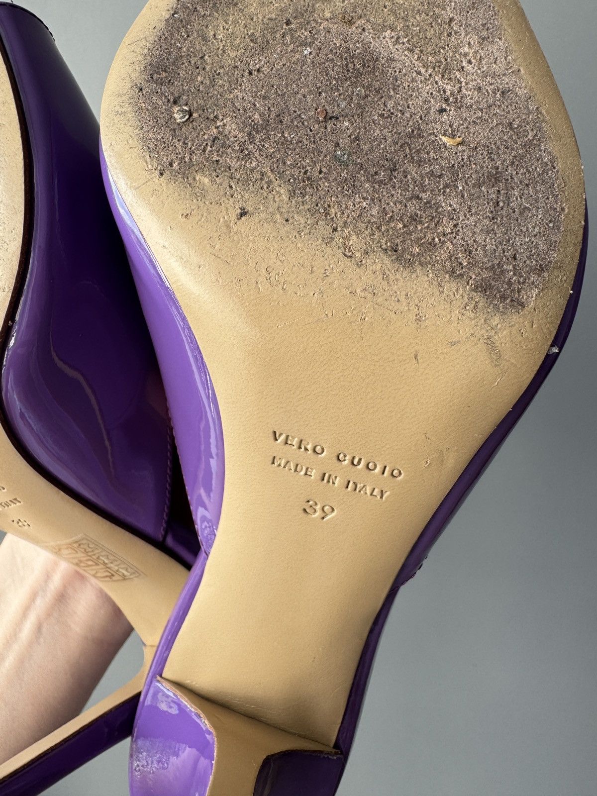 GIA BORGHINI GIABORGHINI Perni 100mm Patent Leather Purple Sandals Size US 9 / IT 39 - 5 Thumbnail