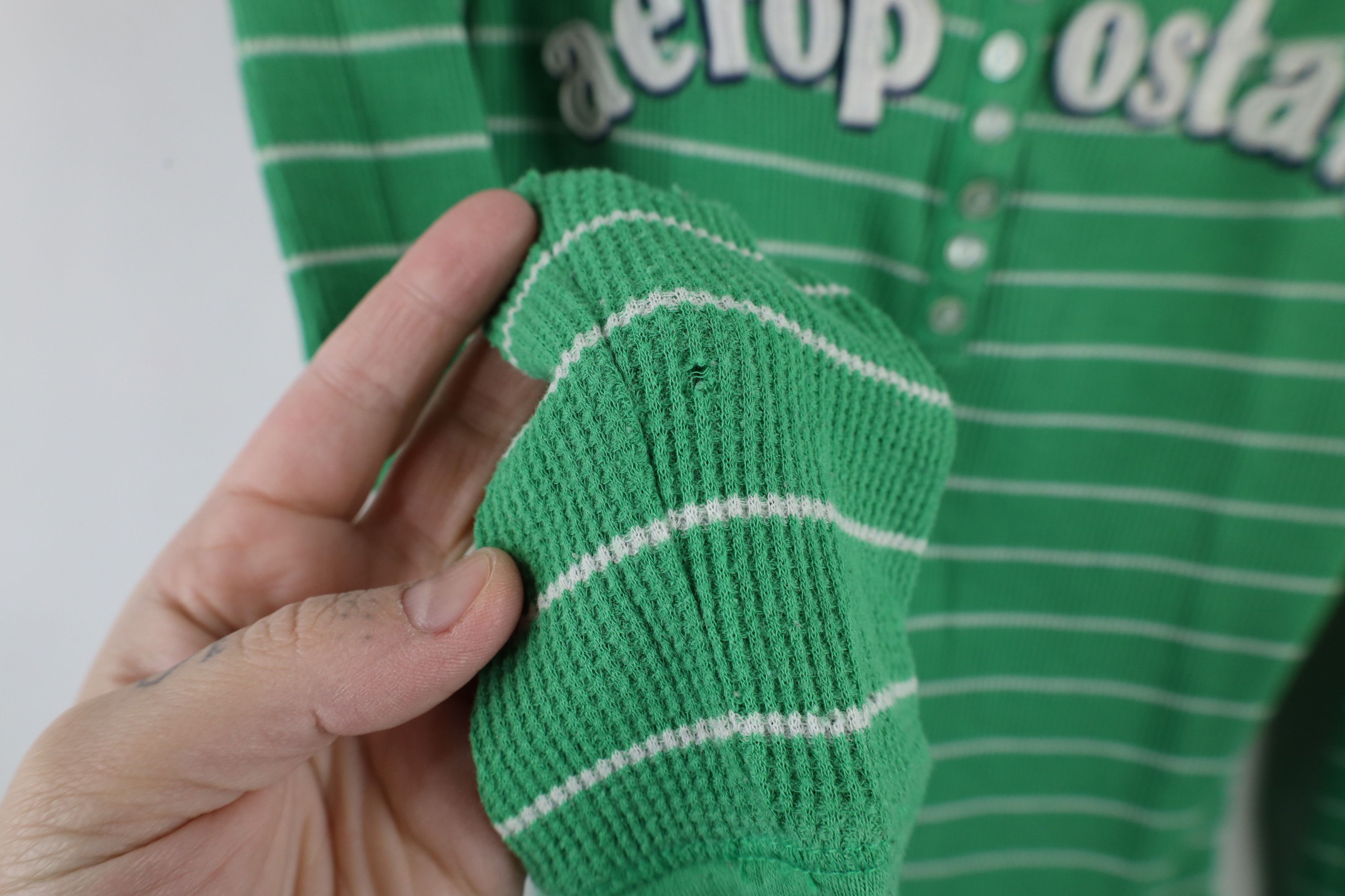 Aeropostale × Vintage Vintage Y2K 90s Aeropostale Thermal Waffle Knit T-Shirt Size L / US 10 / IT 46 - 8 Thumbnail
