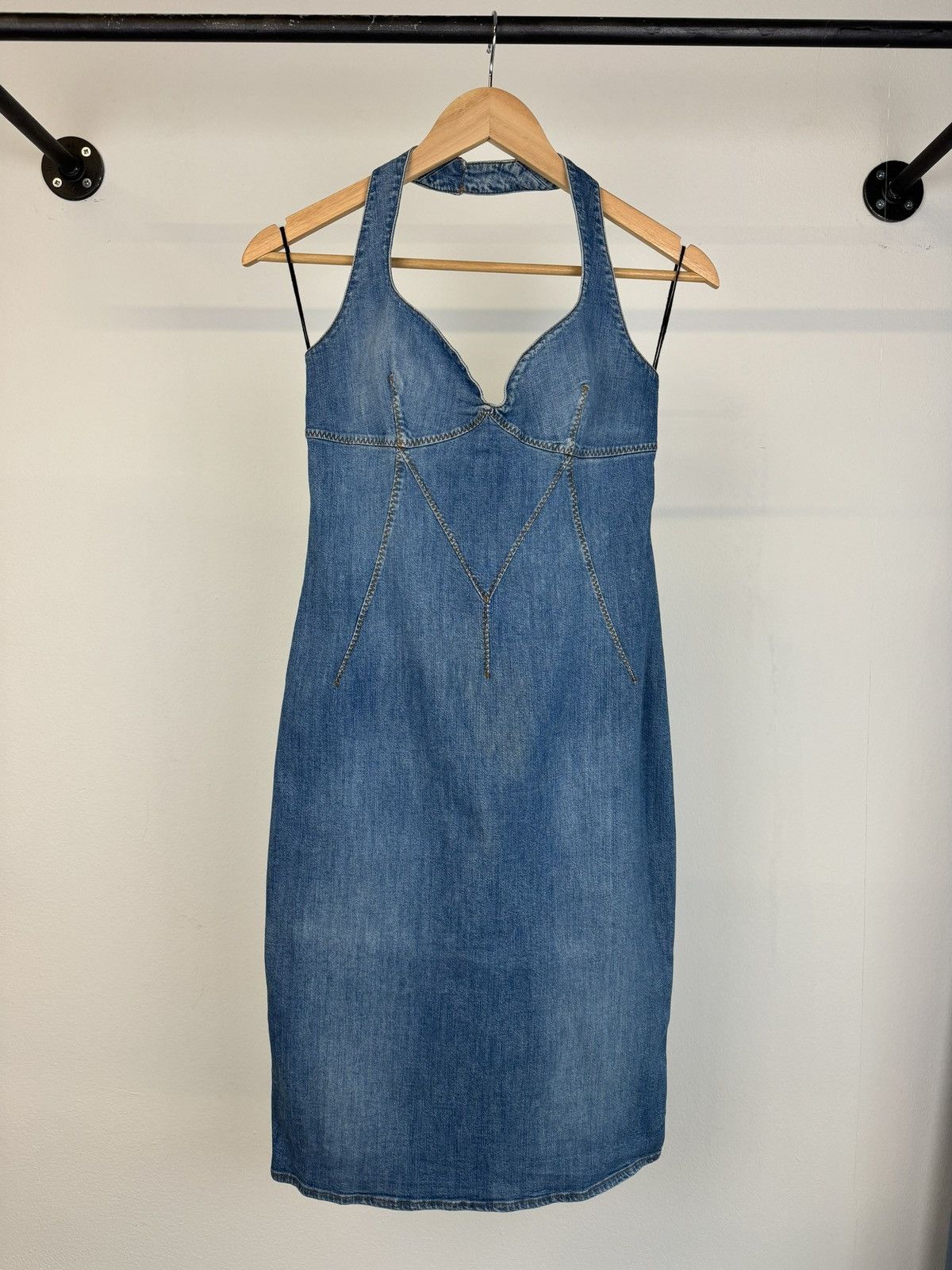 Dolce & Gabbana 2000s Dolce & Gabbana D&G denim midi dress Size L / US 10 / IT 46 - 2 Thumbnail