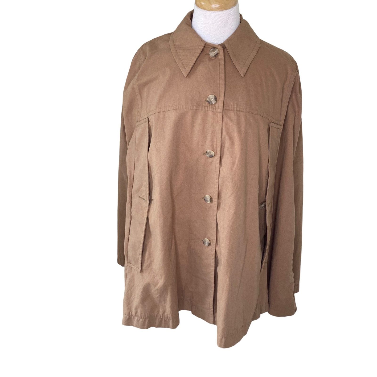Other A.P.C. MADRAS Collared Button Up Cape Poncho Shirt Tan Size S / US 4 / IT 40 - 1 Thumbnail