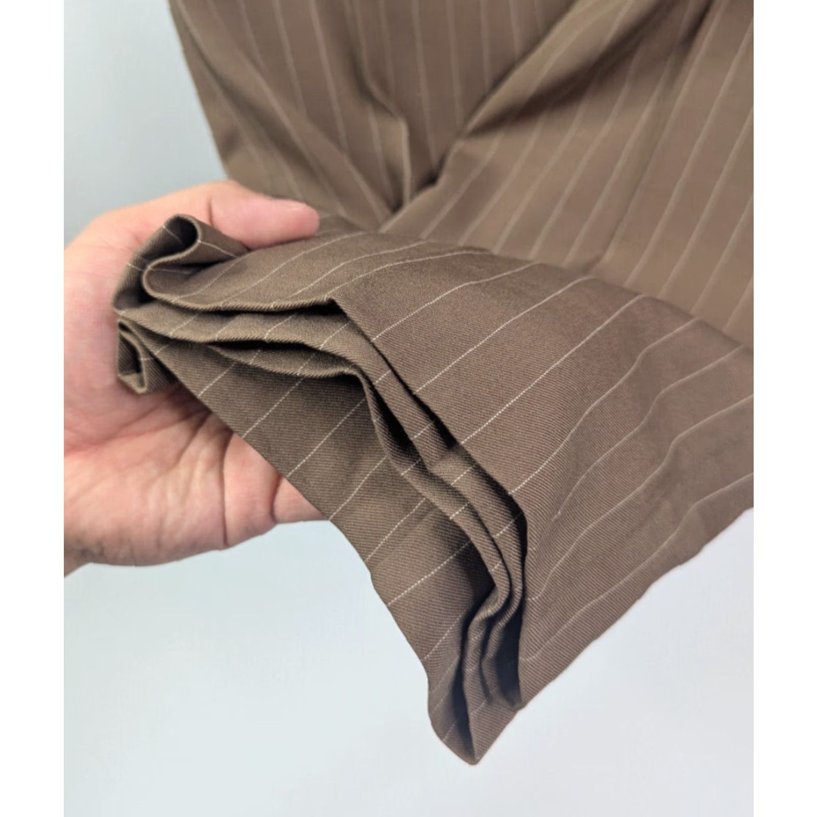 Ralph Lauren Purple Label Ralph Lauren Purple Label Dress Pants Silk Brown Pinstripe 38 Men Size US 38 / EU 54 - 3 Thumbnail