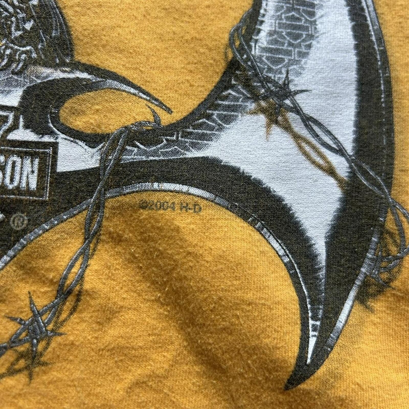 Harley Davidson Vintage y2k Harley Davidson yellow t-shirt with eagle design Size US L / EU 52-54 / 3 - 3 Thumbnail