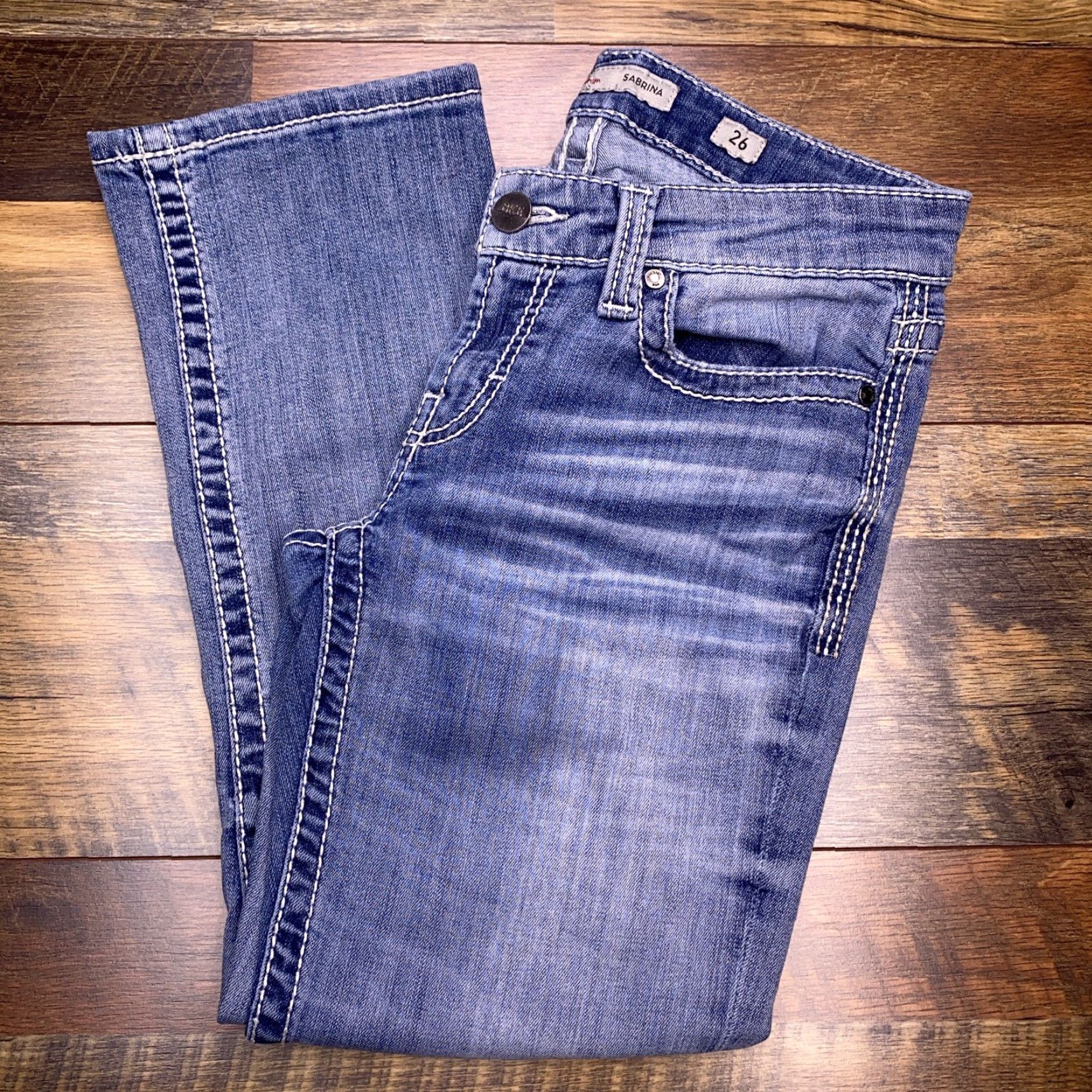 BKE BKE Sabrina Jeans Womens 26 Regular Low Rise Denim Blue 5-Pocket Stretch Modern Comfort Vintage No N/A Size 26" / US 2 / IT 38 - 3 Thumbnail