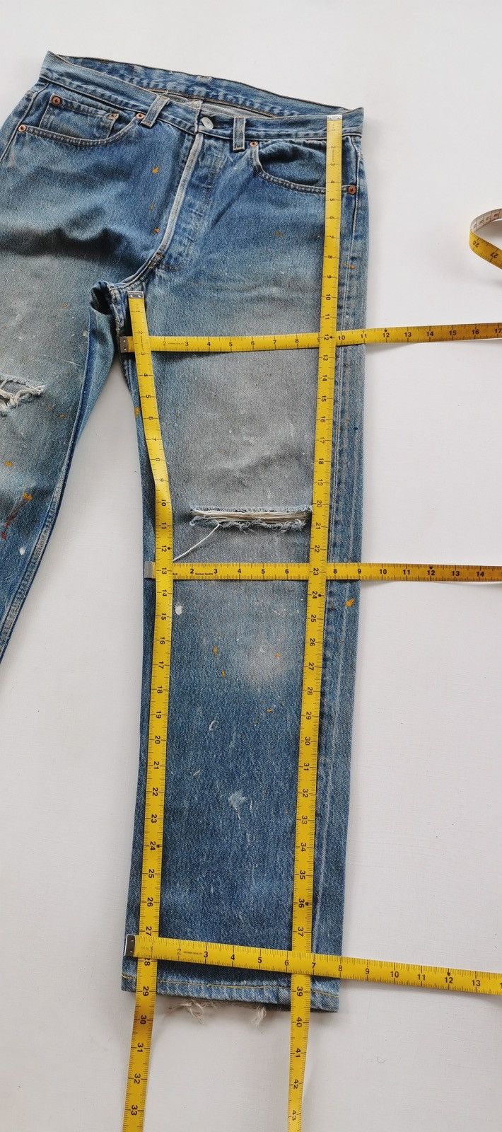 Levi's 90s Vintage Levis 501 Paint Splash Distressed Jeans Size US 32 / EU 48 - 12 Thumbnail