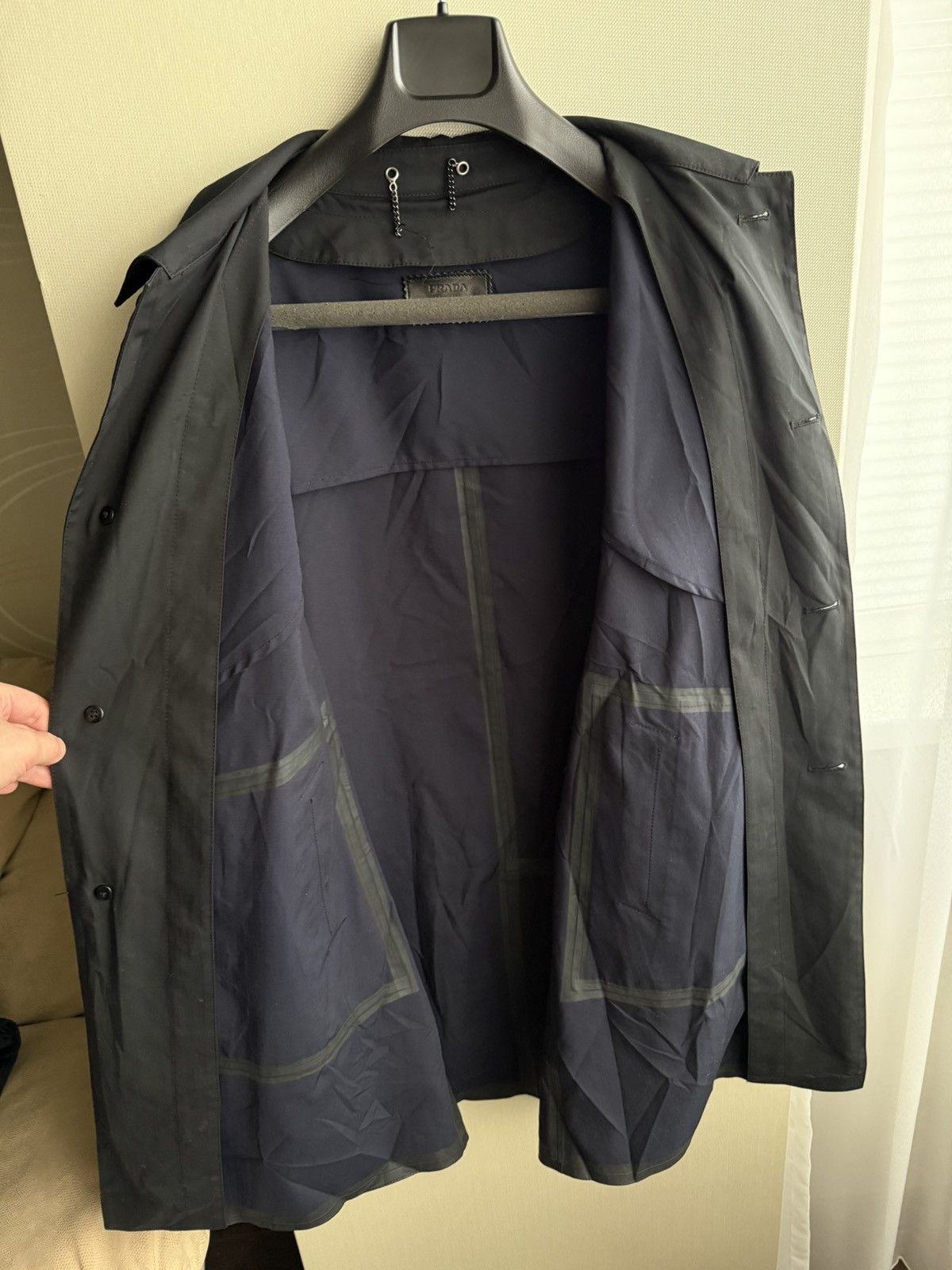 Prada Prada Milano Black Technical Trench Coat Wool/Cashmere Liner Size US M / EU 48-50 / 2 - 19 Thumbnail
