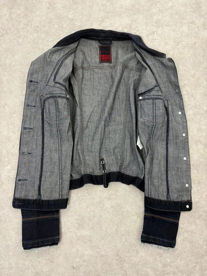 Marithe + Francois Girbaud 2000s Marithé + François Girbaud Navy Signature Brut Denim Jacket Size M / US 6-8 / IT 42-44 - 8 Thumbnail