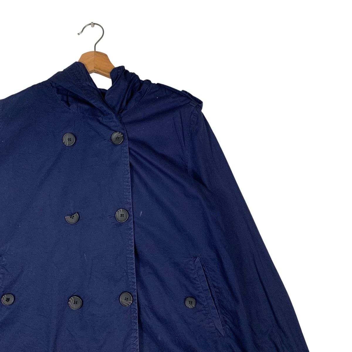 Japanese Brand ANTIQULOTHES Double Breasted Hooded Crop Coat #1324-C60 Size M / US 6-8 / IT 42-44 - 5 Thumbnail