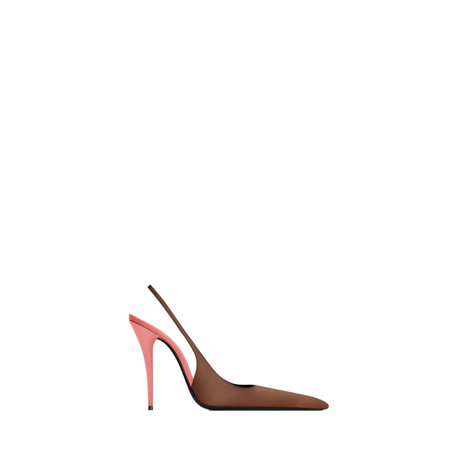 SAINT LAURENT Deroche $1250 CAPPUCCINO/SALMON 110mm Pumps Ne