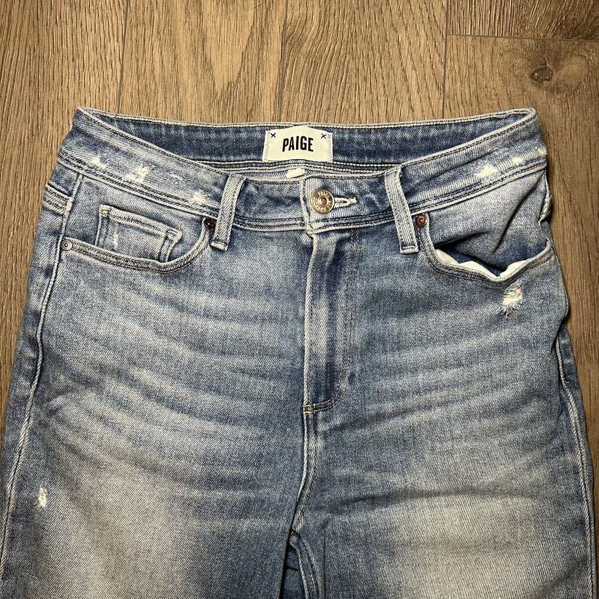Paige Paige Cindy Outseam Slit Jean in Seaspray Distressed Size 27 Size 27" / US 4 / IT 40 - 5 Thumbnail