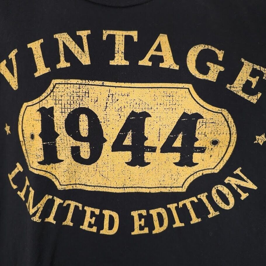 Other Vintage 1944 Birthday T Shirt Mens Size XL Black Limited Ed Size US XL / EU 56 / 4 - 2 Thumbnail