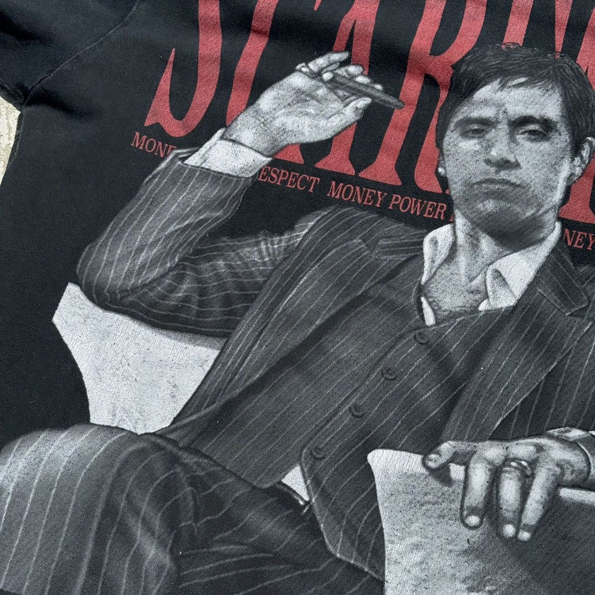 Japanese Brand × Vintage Vintage Scarface movie washed faded tshirt AOP 90s Al Pacino Size US XL / EU 56 / 4 - 6 Thumbnail