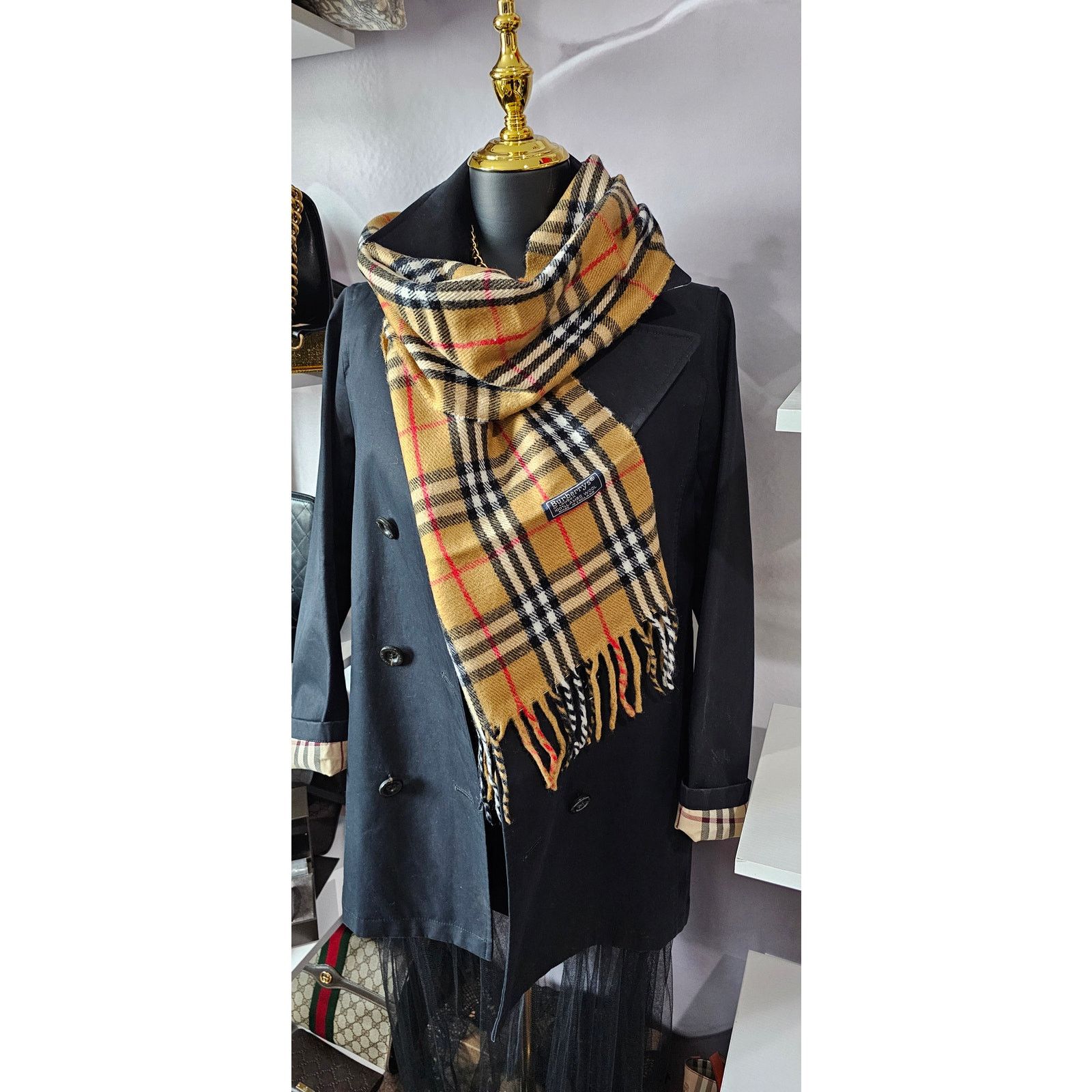 Burberry BURBERRYs London 100% Lambswool BEIGE Scarf Nova Check (2) Size ONE SIZE - 1 Thumbnail