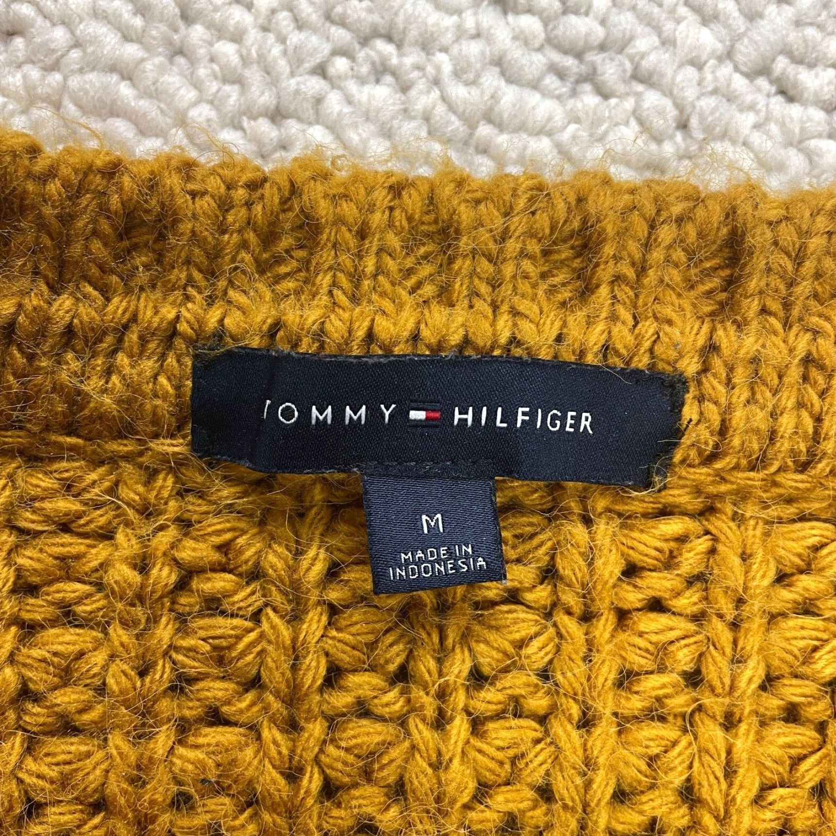 Tommy Hilfiger Tommy Hilfiger Sweater Womens M Waffle-Knit Brownish Yellow Crew Neck Wool Acrylic Size M / US 6-8 / IT 42-44 - 4 Thumbnail