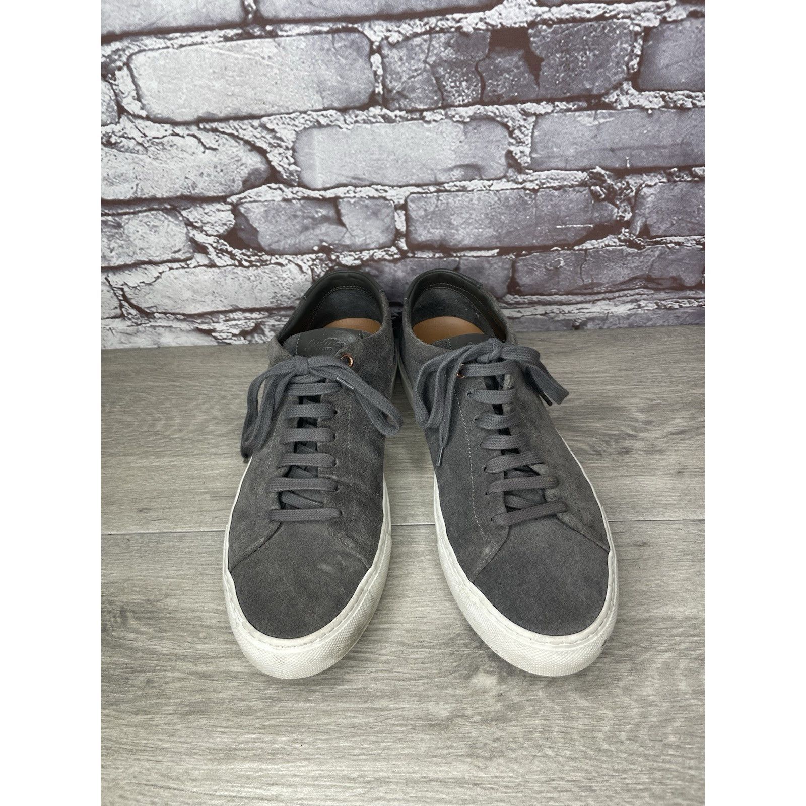 Bergdorf Goodman Goodman Brand Edge Charcoal Suede Casual Lace Low Top Sneake Size US 9 / EU 42 - 2 Thumbnail