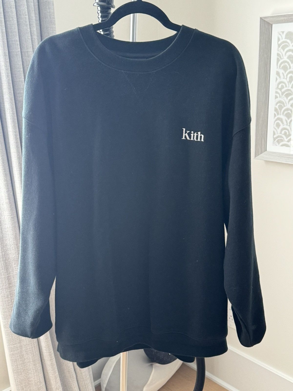 image of Kith Black Crew Neck Sweatshirt Size Xxl, Men's