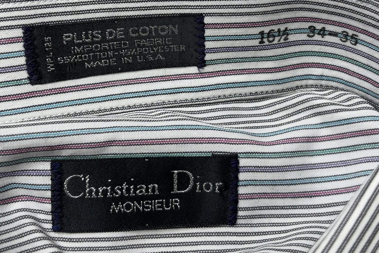 Christian Dior Monsieur Christian Dior Monsieur Shirt Men 16.5 34/45 Striped VTG USA Size US XL / EU 56 / 4 - 2 Thumbnail