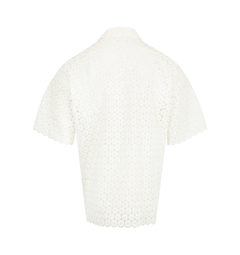 Wales Bonner o1h1sh11225 Highlife Bowling Shirt in White Size US M / EU 48-50 / 2 - 2 Thumbnail