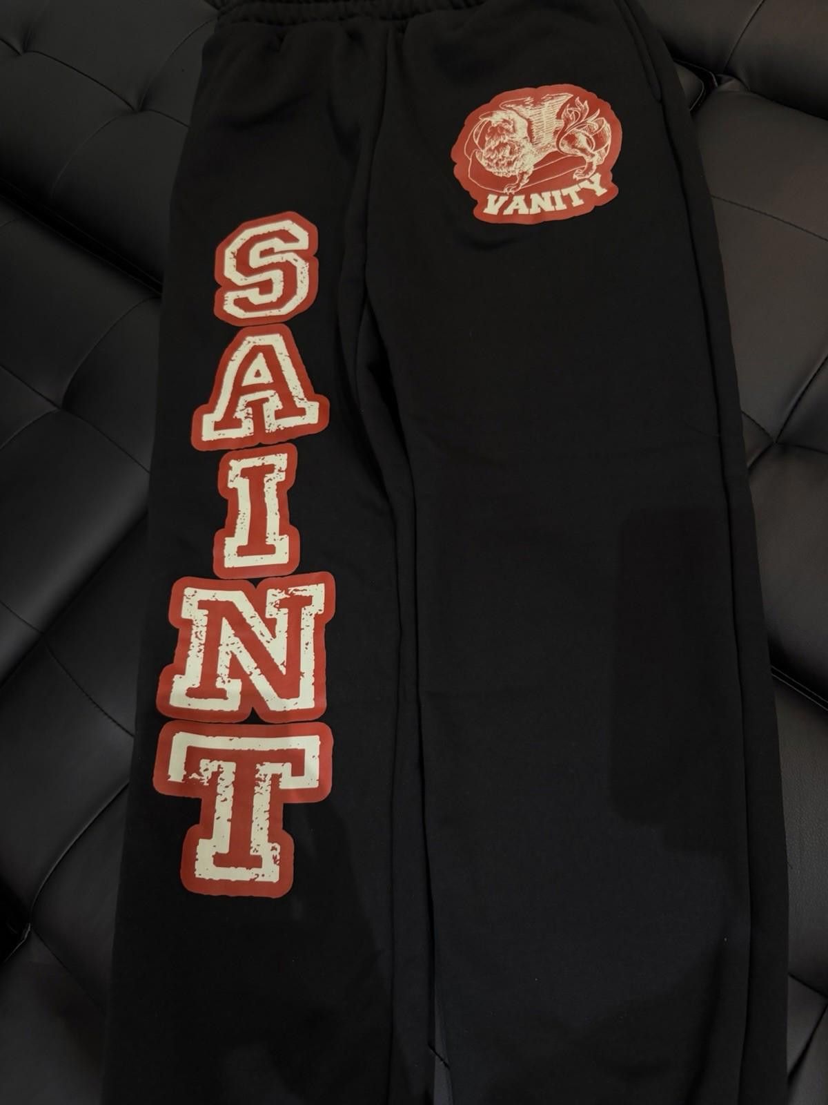 Saint Vanity Size Large - Saint Vanity Varsity Sweatpants Black Red NEW Size US 34 / EU 50 - 6 Thumbnail