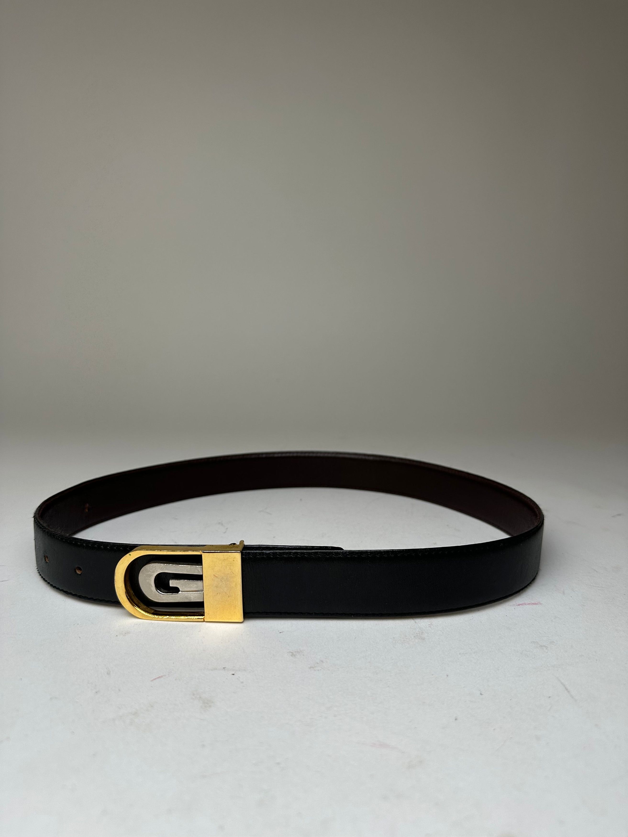 Gucci Vintage Reversible Belt Leather Black Brown Size ONE SIZE - 1 Thumbnail