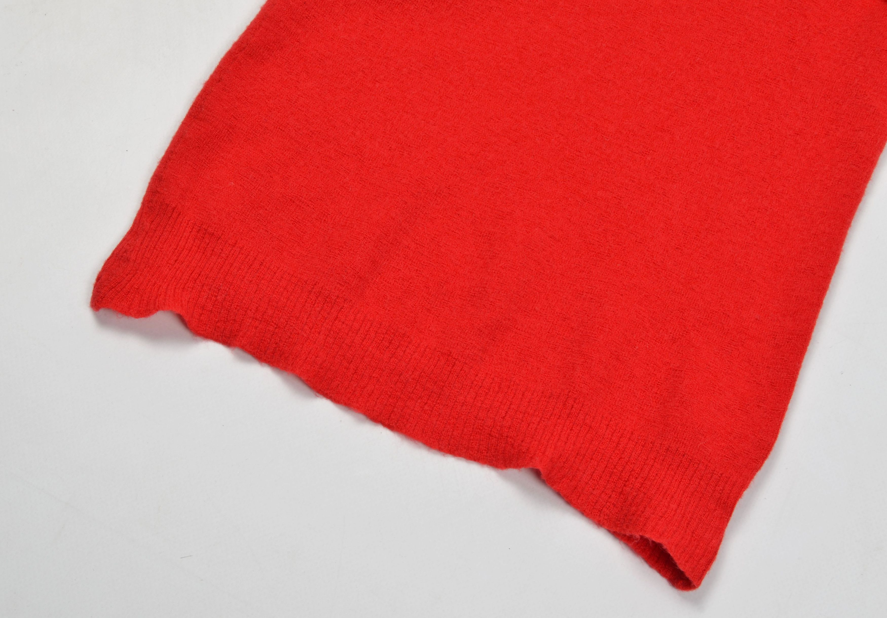 Hanro Vintage Hanro of Switzerland 80's Red Pure Wool Top T-shirt Size XS / US 0-2 / IT 36-38 - 6 Thumbnail