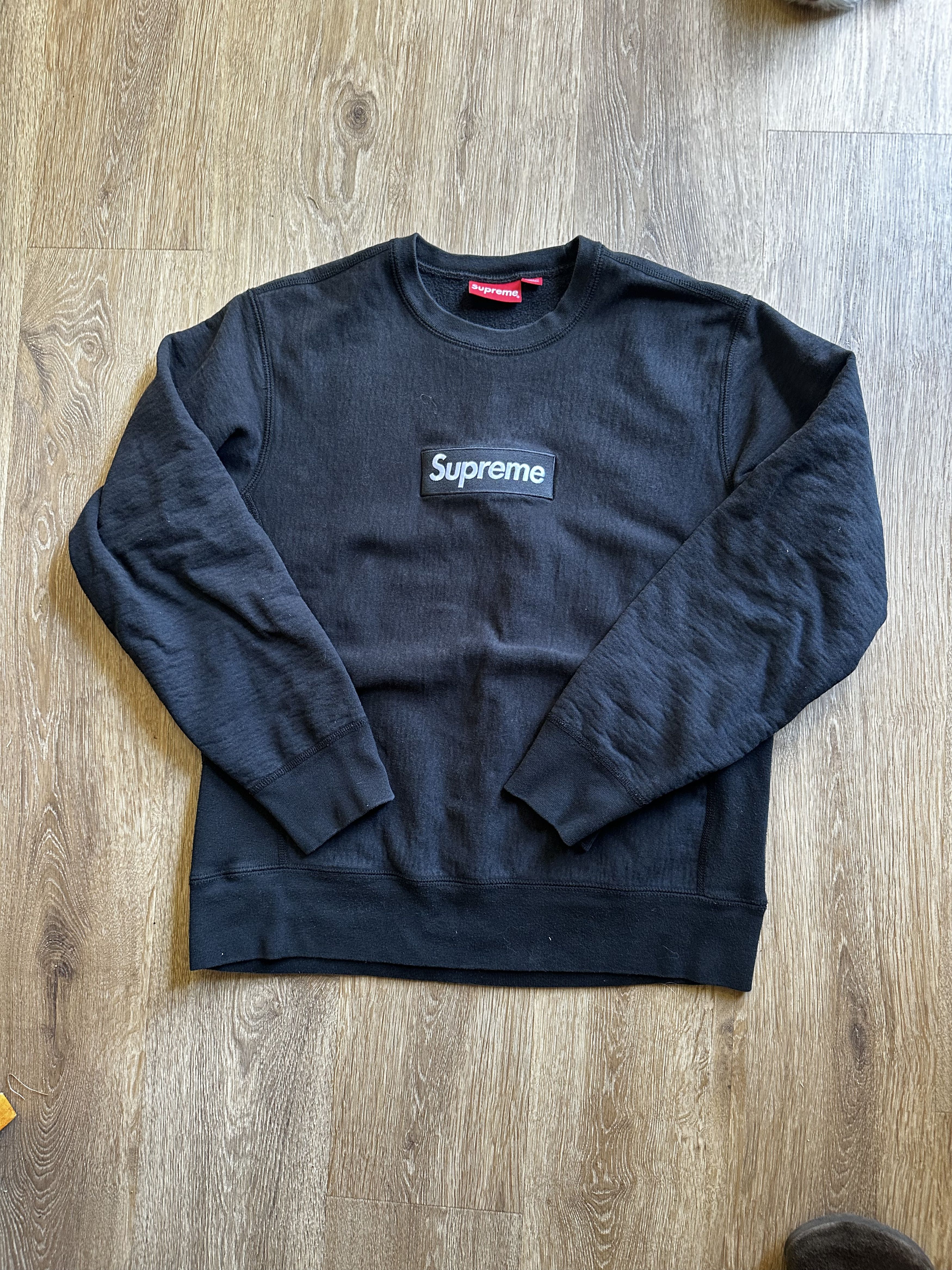 Supreme Supreme Washed Box Logo Crewneck - Black | Grailed