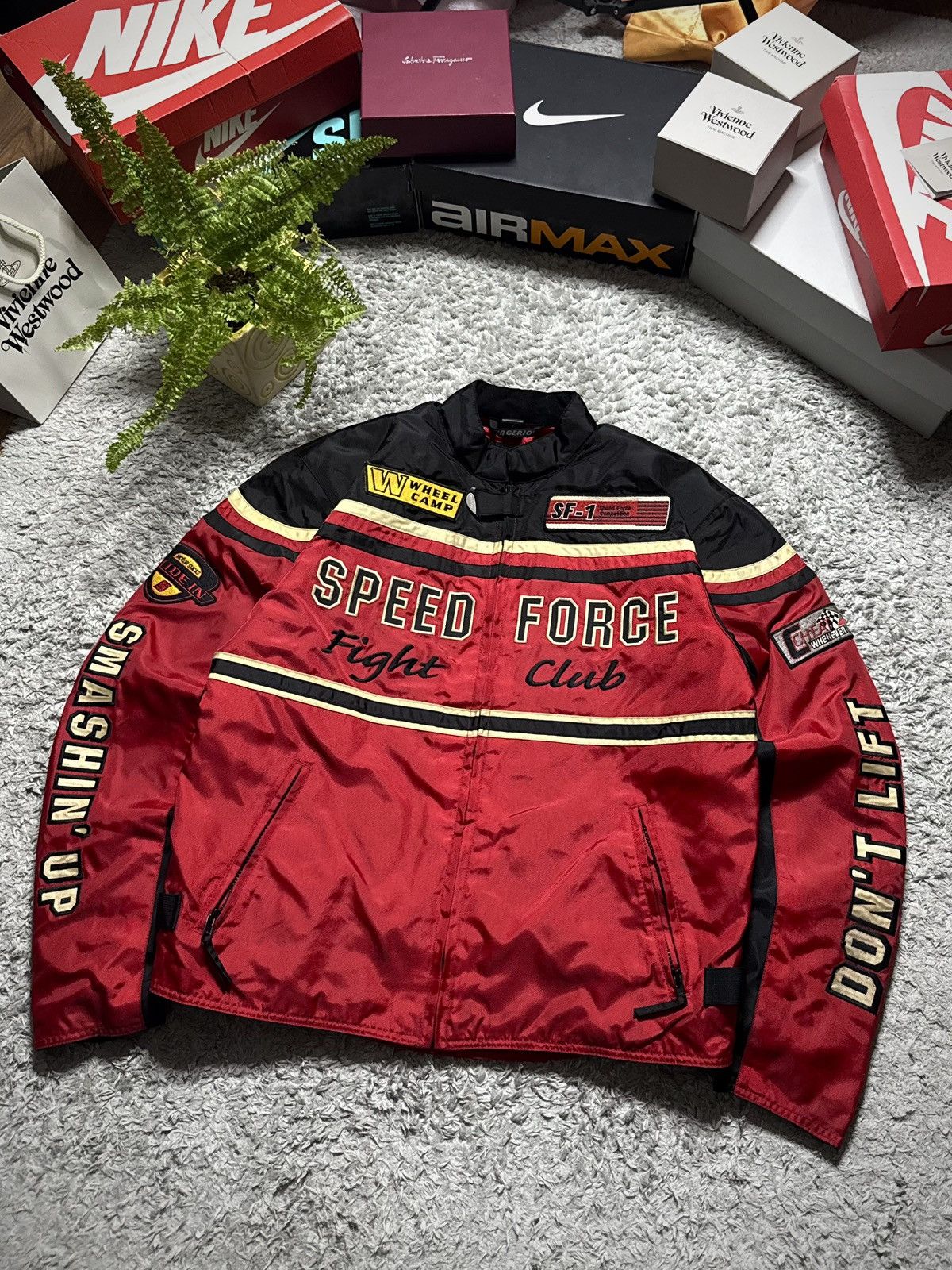 Japanese Brand 00s Moto Bike Jacket Speed Force Vintage Racing Big Logo Size US L / EU 52-54 / 3 - 2 Thumbnail