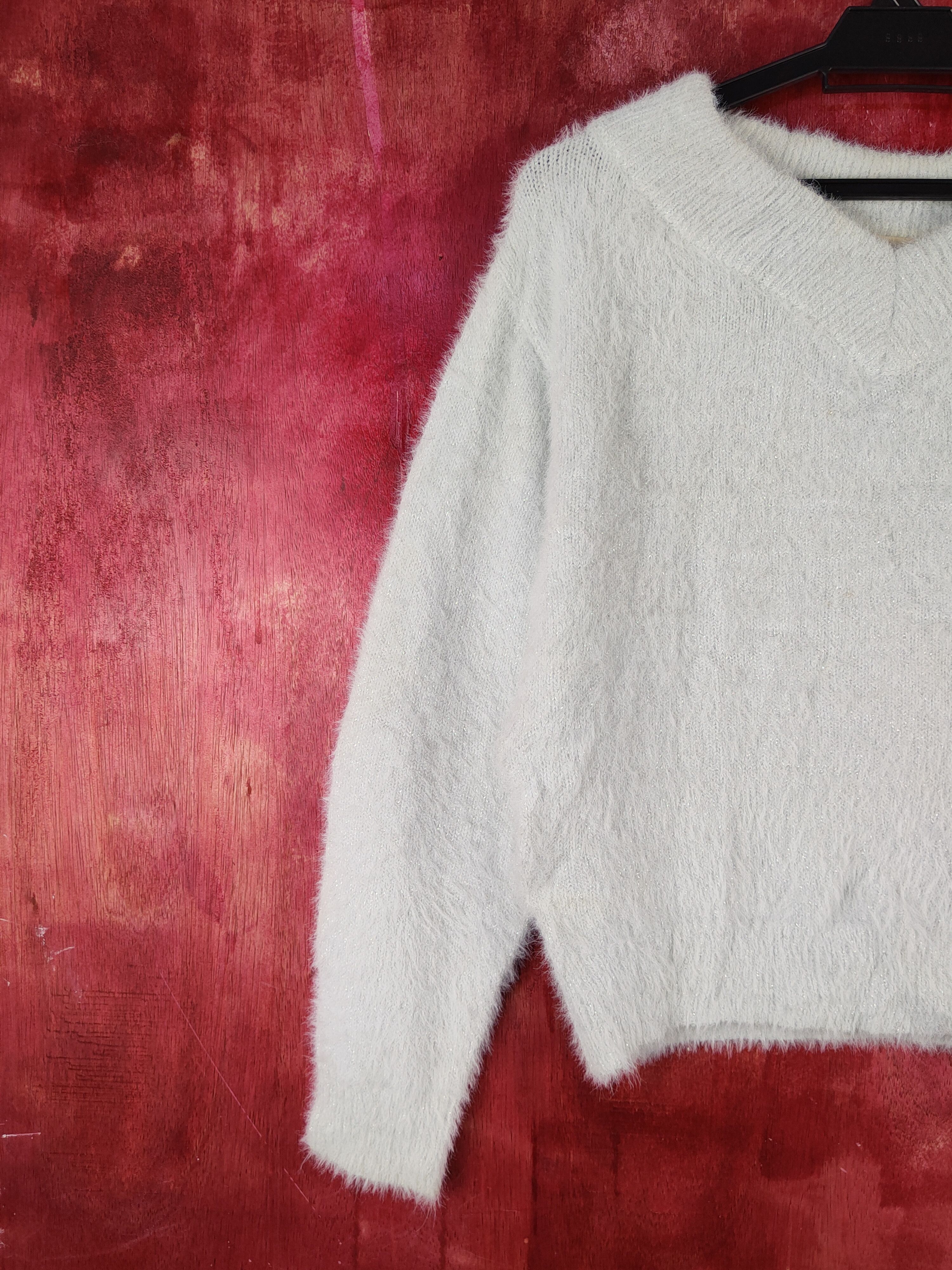 Vintage Majestic Lagon Green Shag Shaggy Fur Mohair Knitwear #S2084 Size S / US 4 / IT 40 - 3 Thumbnail
