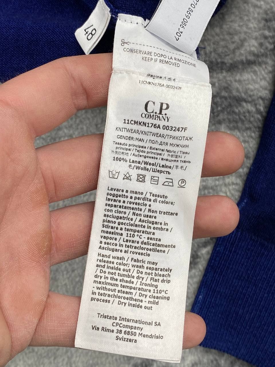 C.P. Company CP Company Wool Knit Sweater Men Size 48 Blue Size US M / EU 48-50 / 2 - 8 Thumbnail