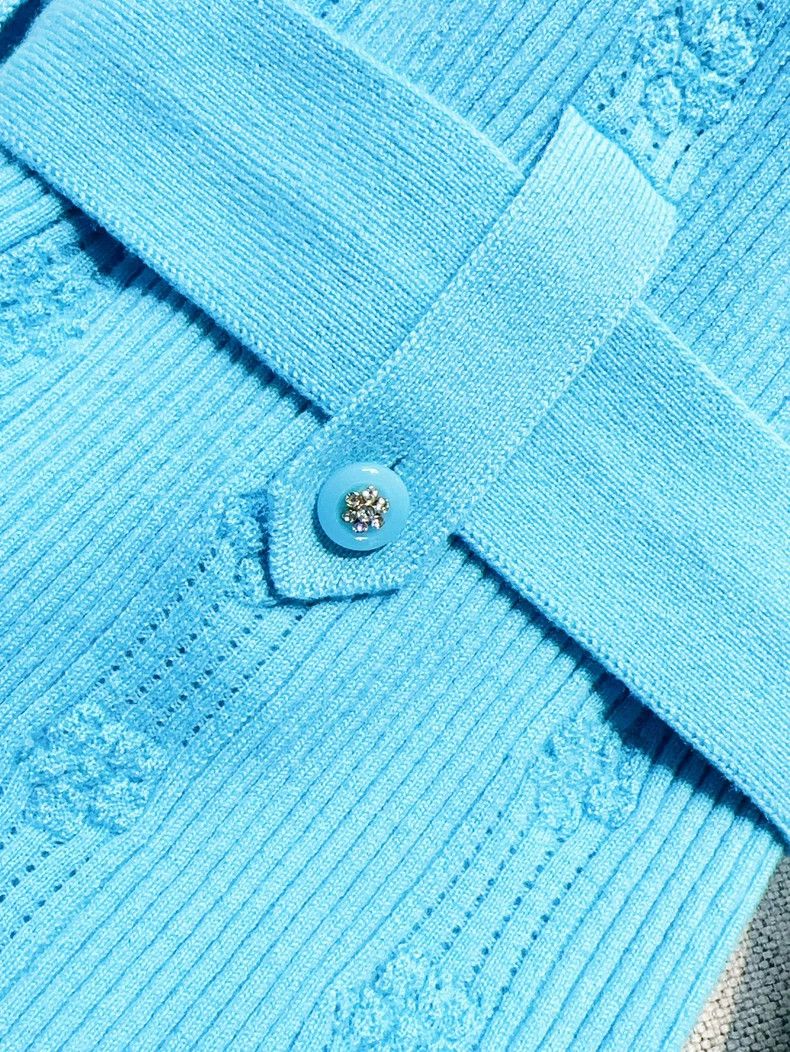 Chanel Chanel 25C blue peacock blue belt knit sweater Size XS / US 0-2 / IT 36-38 - 4 Thumbnail