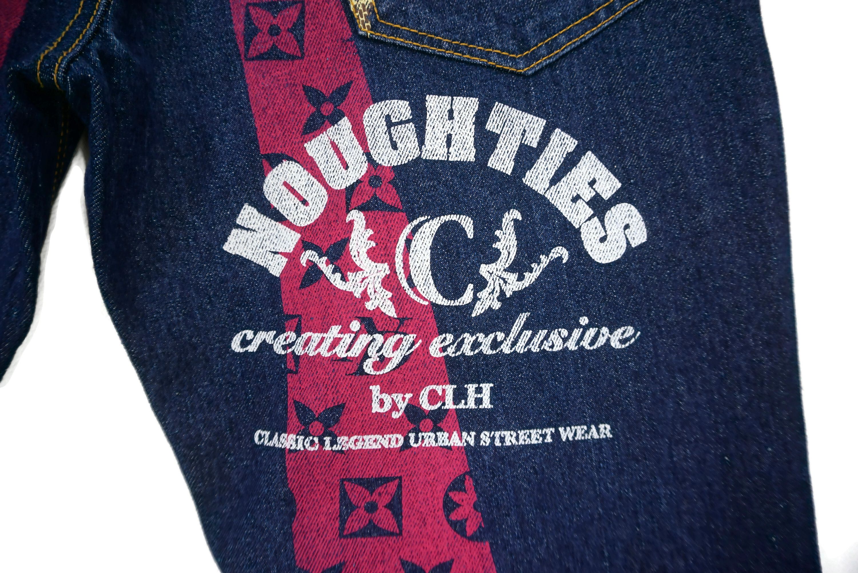 Japanese Brand NOUGHTIES Jeans W33xL31 Hip Hop Skates Mocking Evisu Denim Size US 32 / EU 48 - 7 Thumbnail