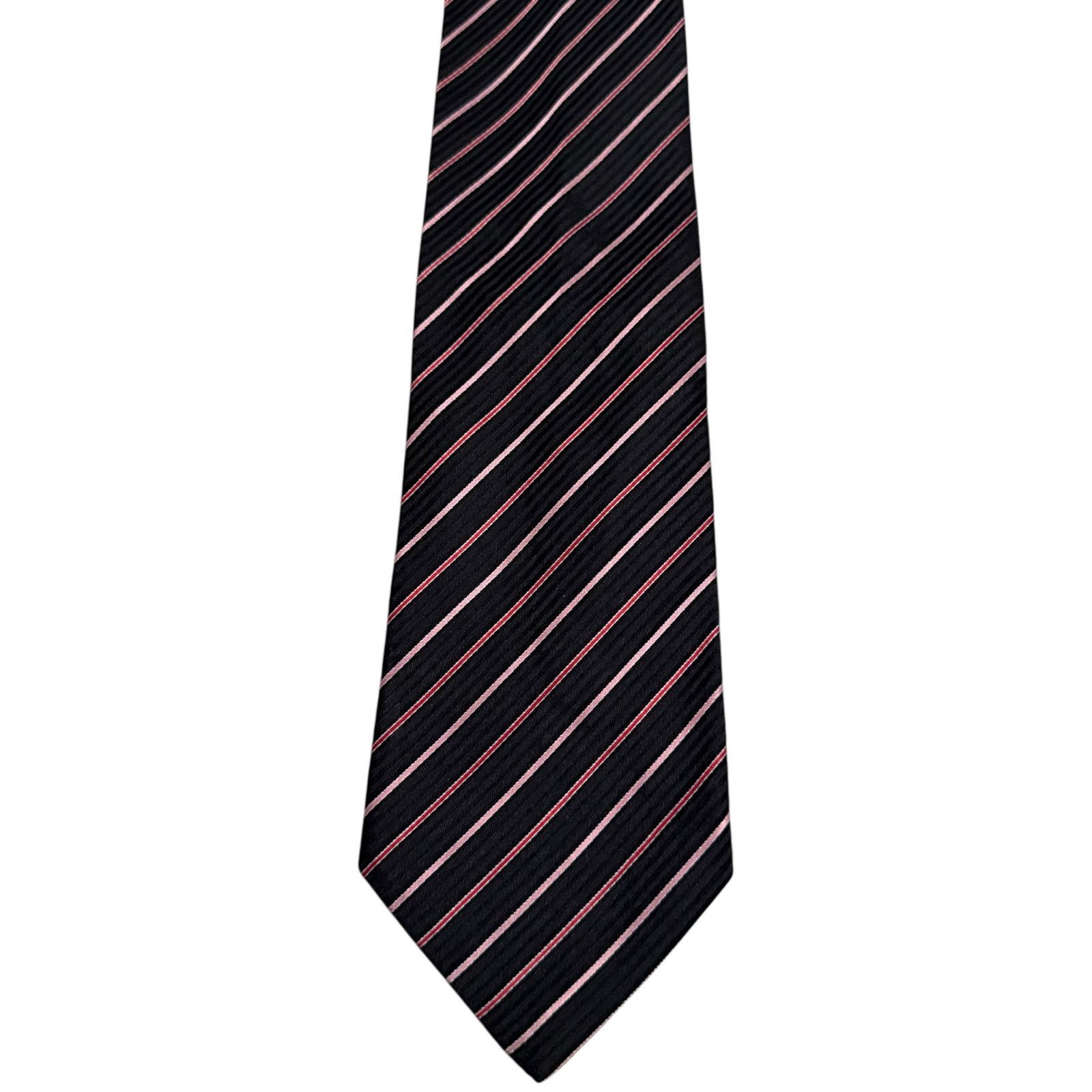 Other Sartori Silk Tie Necktie Diagonal Stripes Italy Black Red Size ONE SIZE - 2 Thumbnail