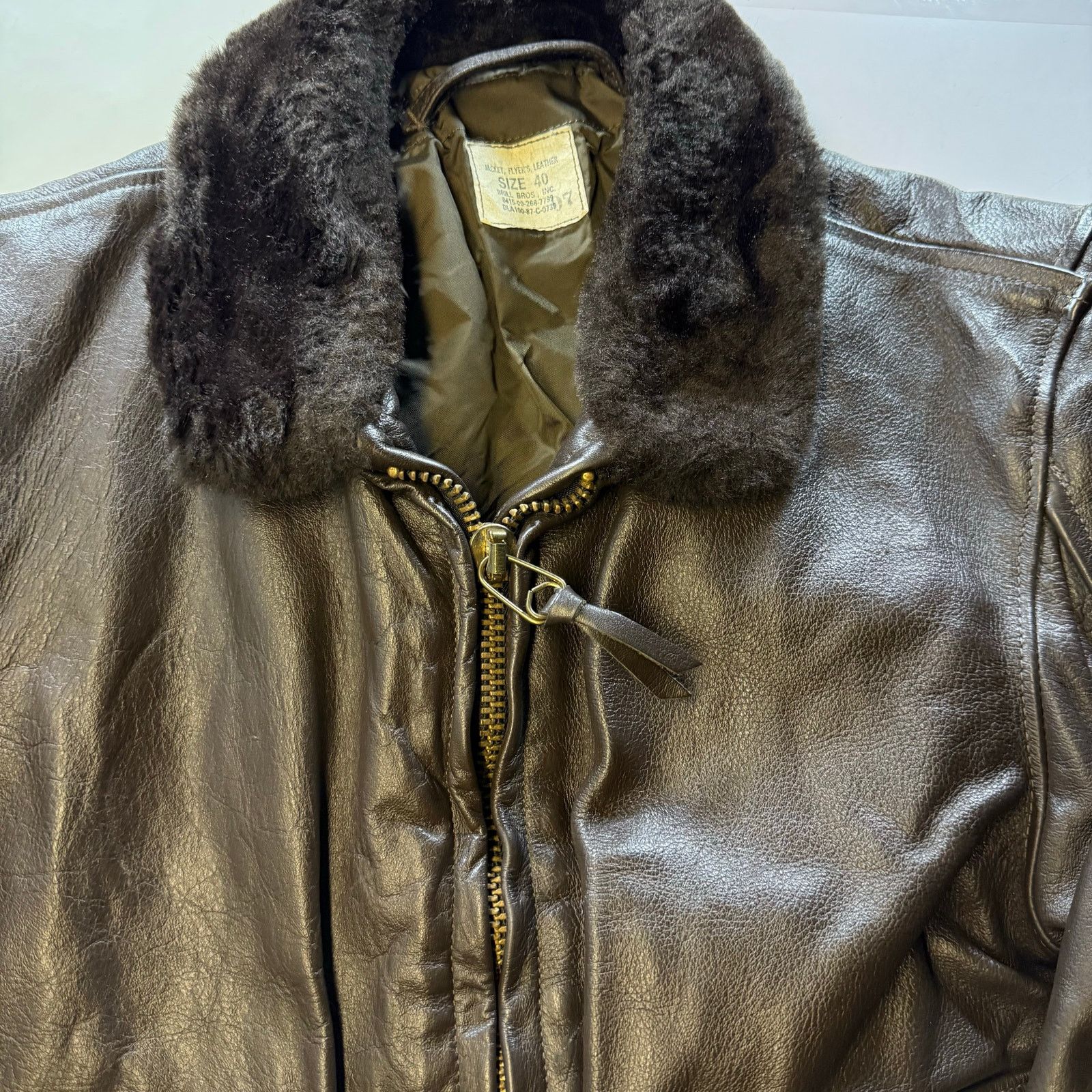 Other Jacket Flyer Leather Brill Bros Inc. Brown/Brown Size 40 Size US XXS / EU 40 - 9 Thumbnail