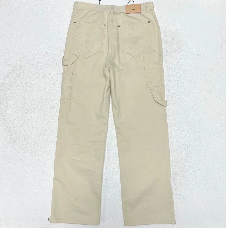 Louis Vuitton Louis Vuitton White Textured Denim Pants-2506 Size US 33 - 2 Thumbnail