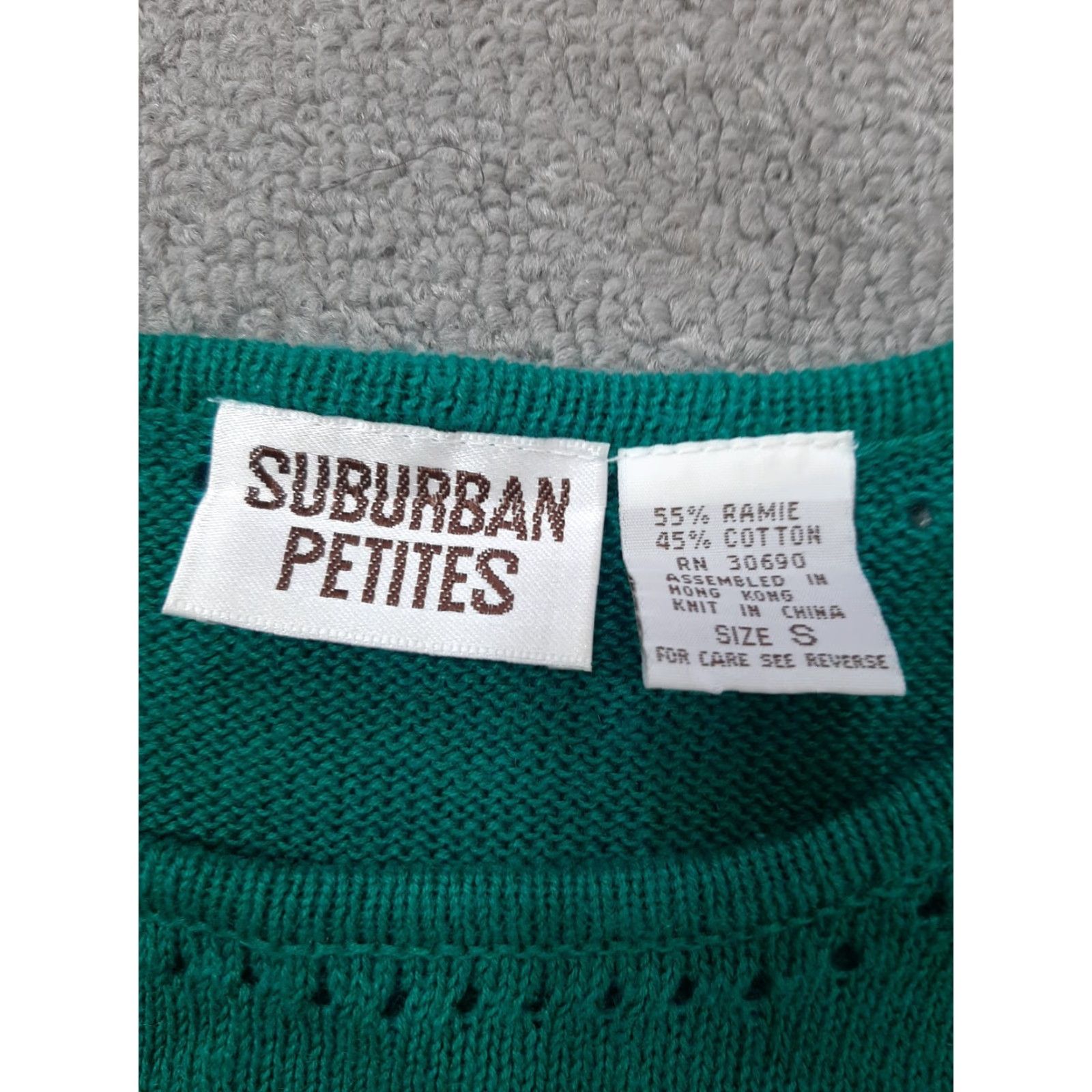 Vintage VINTAGE Suburban Petites Sweater Women Petite Small Blue Short Sleeve Crew Neck Knit Pullover Floral 80s Casual Fall Spring Girls Ladies Size S / US 4 / IT 40 - 2 Thumbnail
