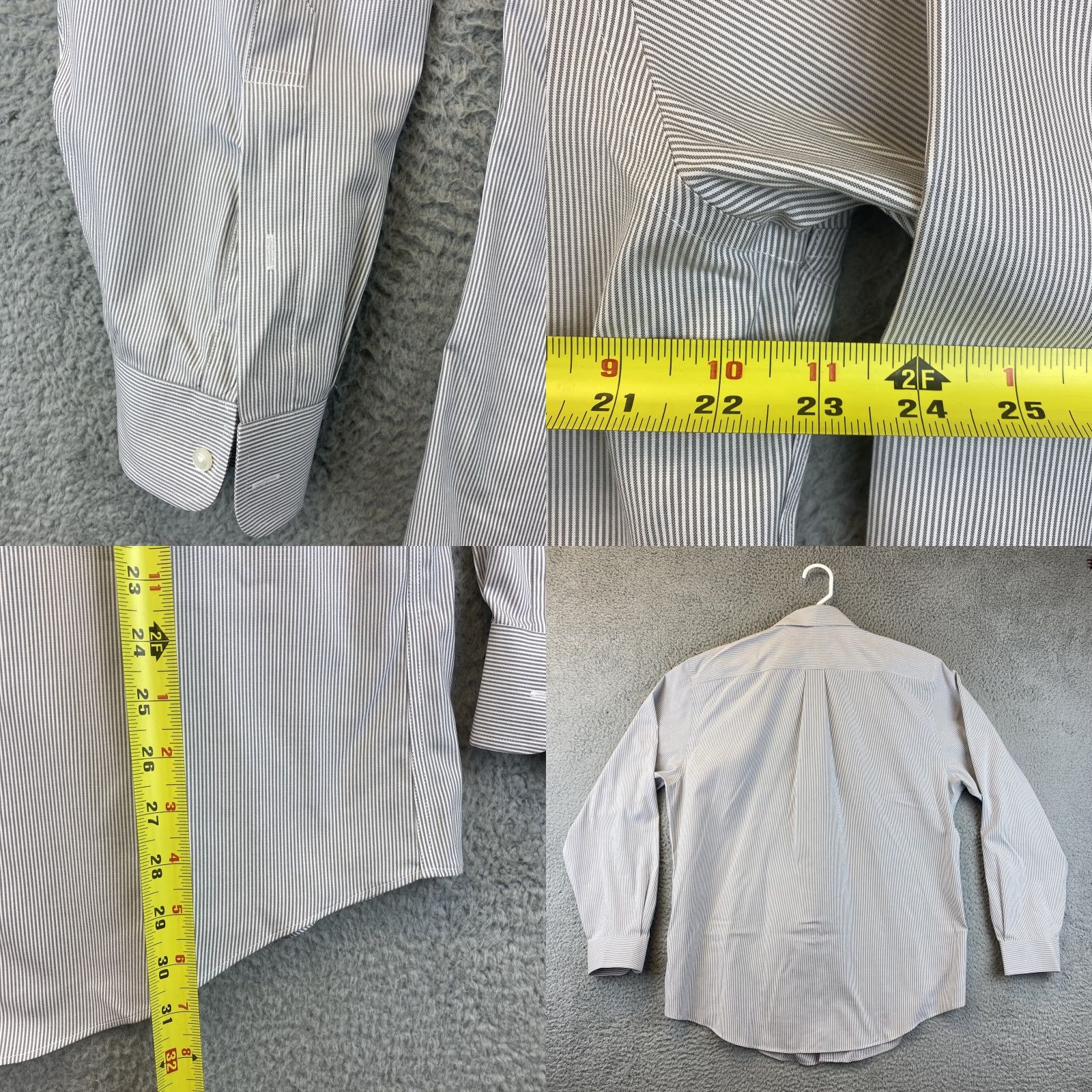 Jos. A. Bank Jos. A. Bank Men's Tailored Fit Gray Button-Up Shirt 16.5 Neck Long Sleeve Business Size US L / EU 52-54 / 3 - 8 Thumbnail