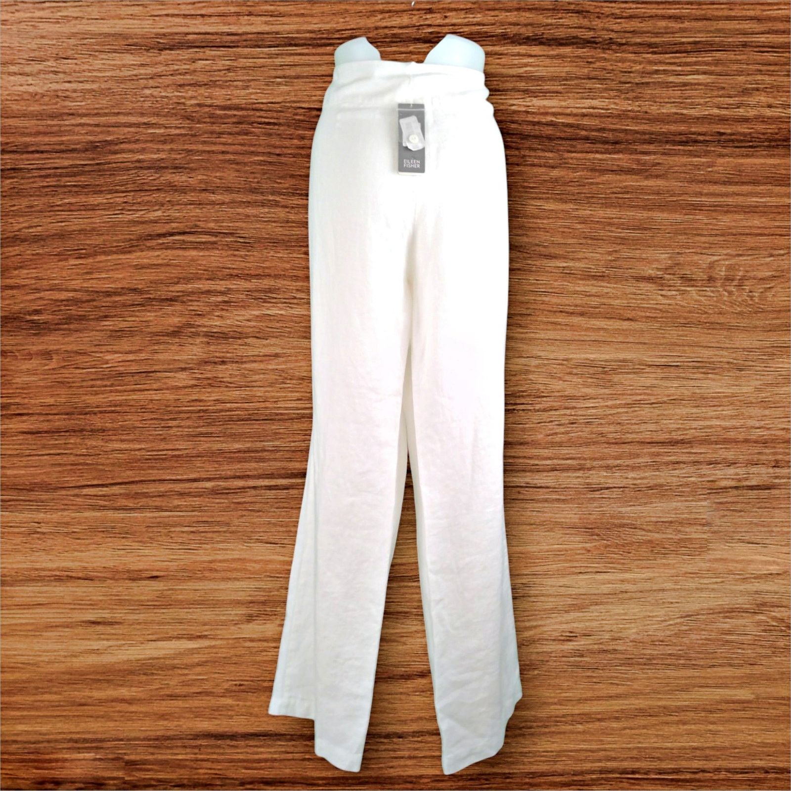 Eileen Fisher Eileen Fisher White 100% Linen Trouser Wide Leg Pant Size 38" / US 16 / IT 52 - 3 Thumbnail