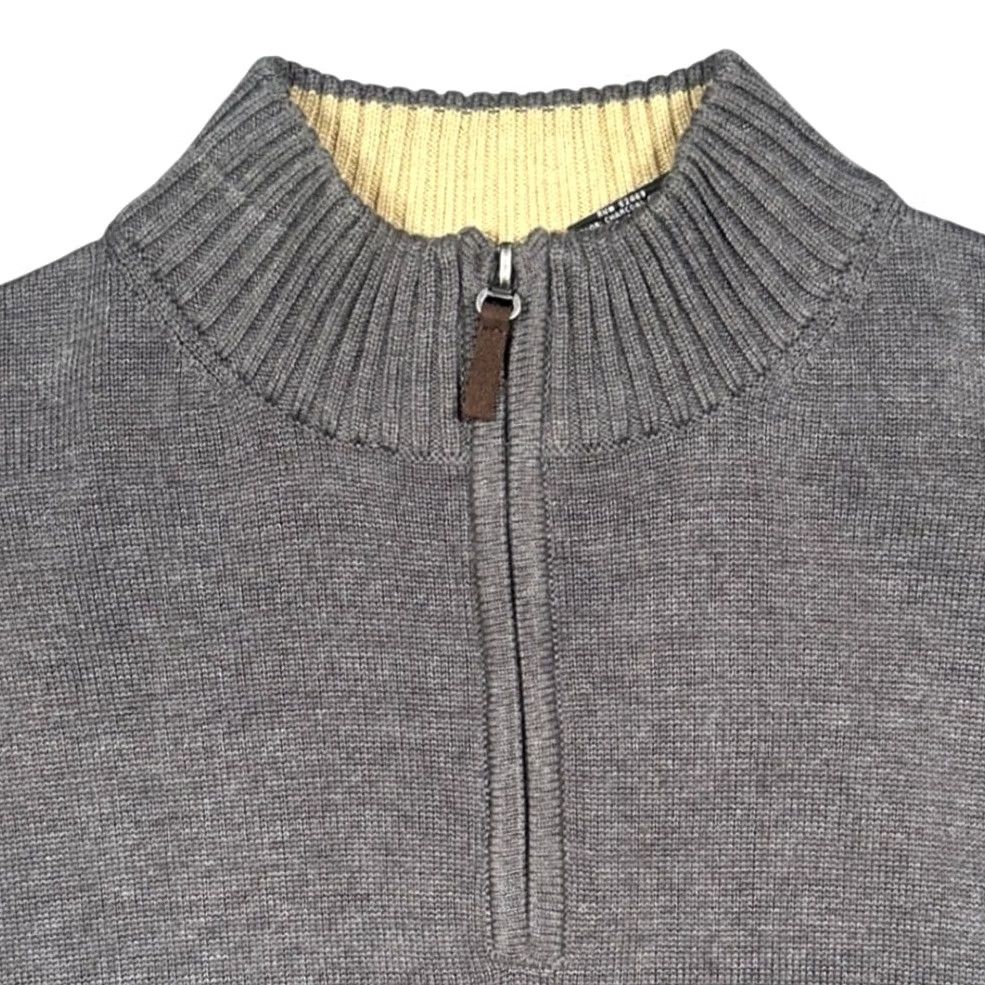 George George Quarter-Zip Sweater Mens XL Charcoal Grey New Cotton Blend Mock Neck Size US XL / EU 56 / 4 - 3 Thumbnail