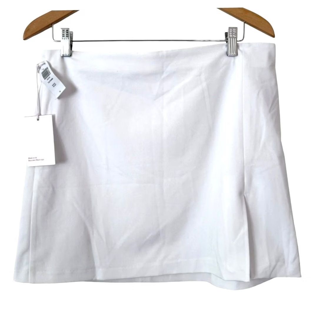 Aritzia NWT Aritzia SundayBest Tatiana White Mini Skirt W/Side Slit Zipper Closure-14 Women Skirt Short White 14 Womens Size 36" / US 14 / IT 50 - 2 Thumbnail